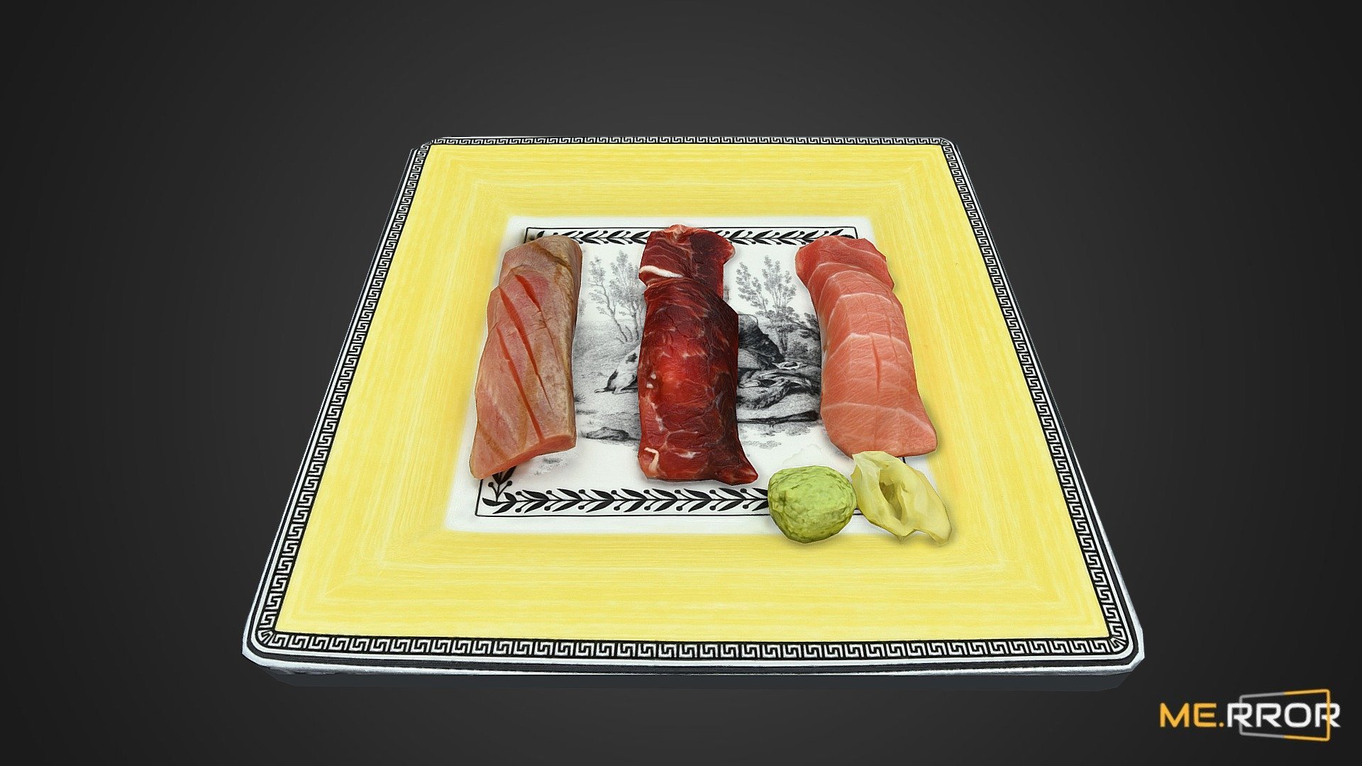 Sushi Plating Photogrametry 3d model