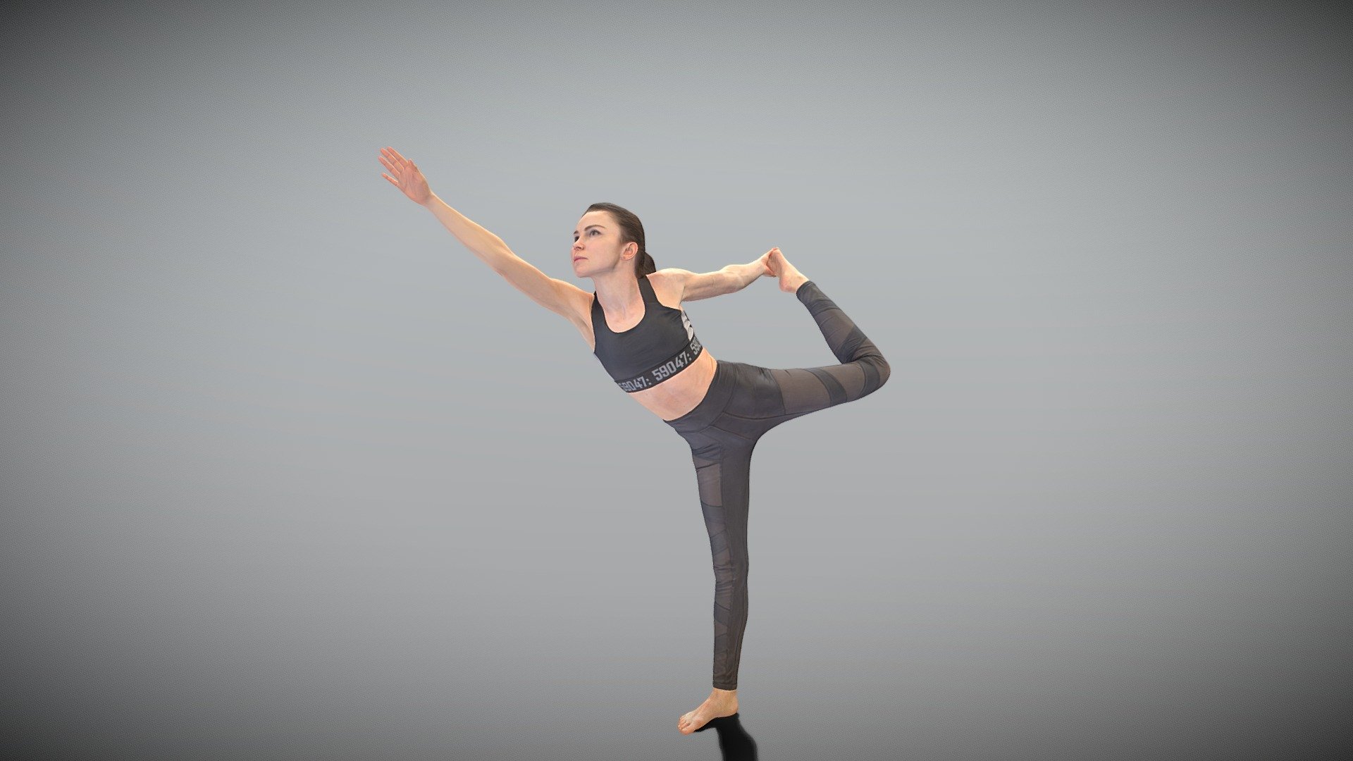 Pretty woman doing yoga 433 3d model