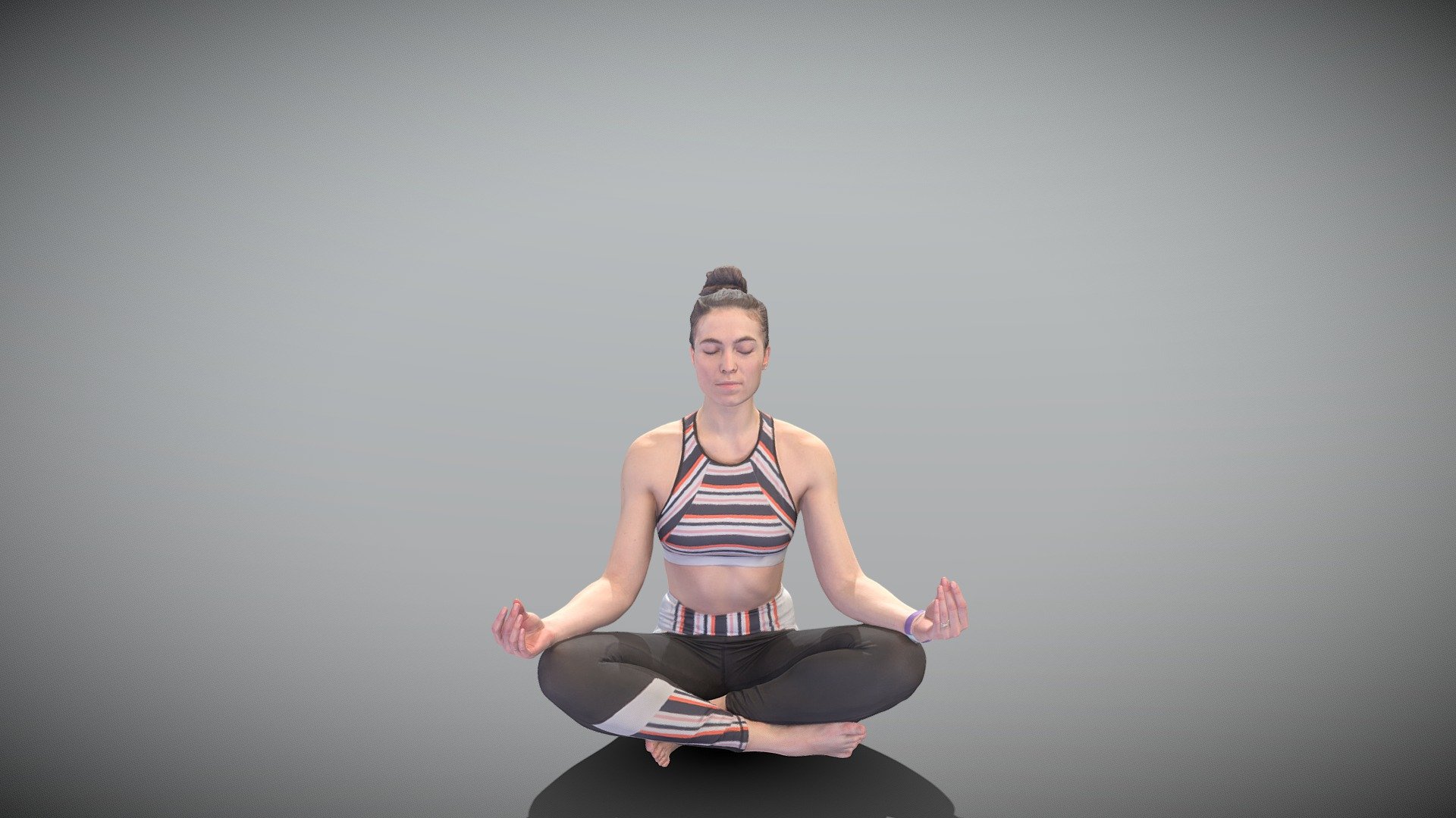 Woman in lotus pose 429 3d model