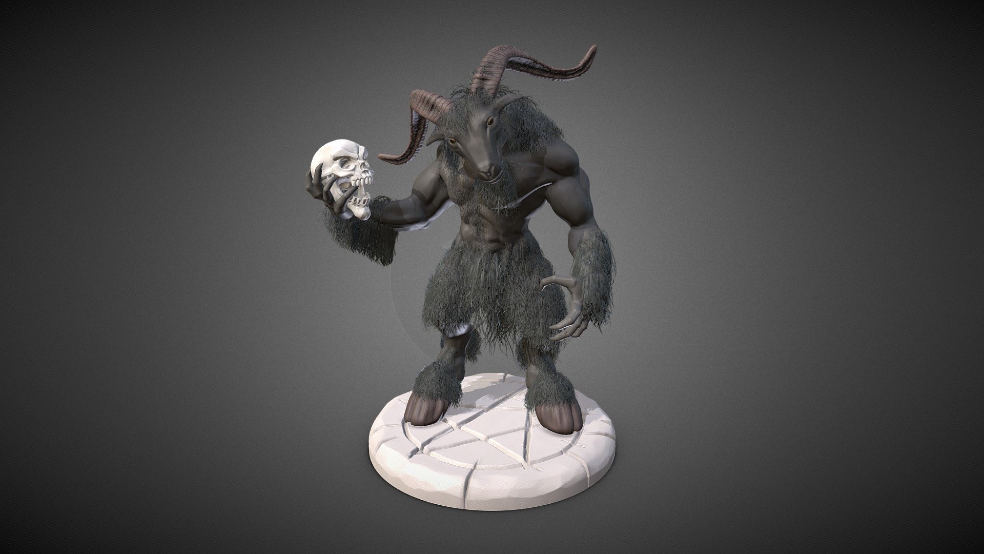 Goatman with Fur 3d model