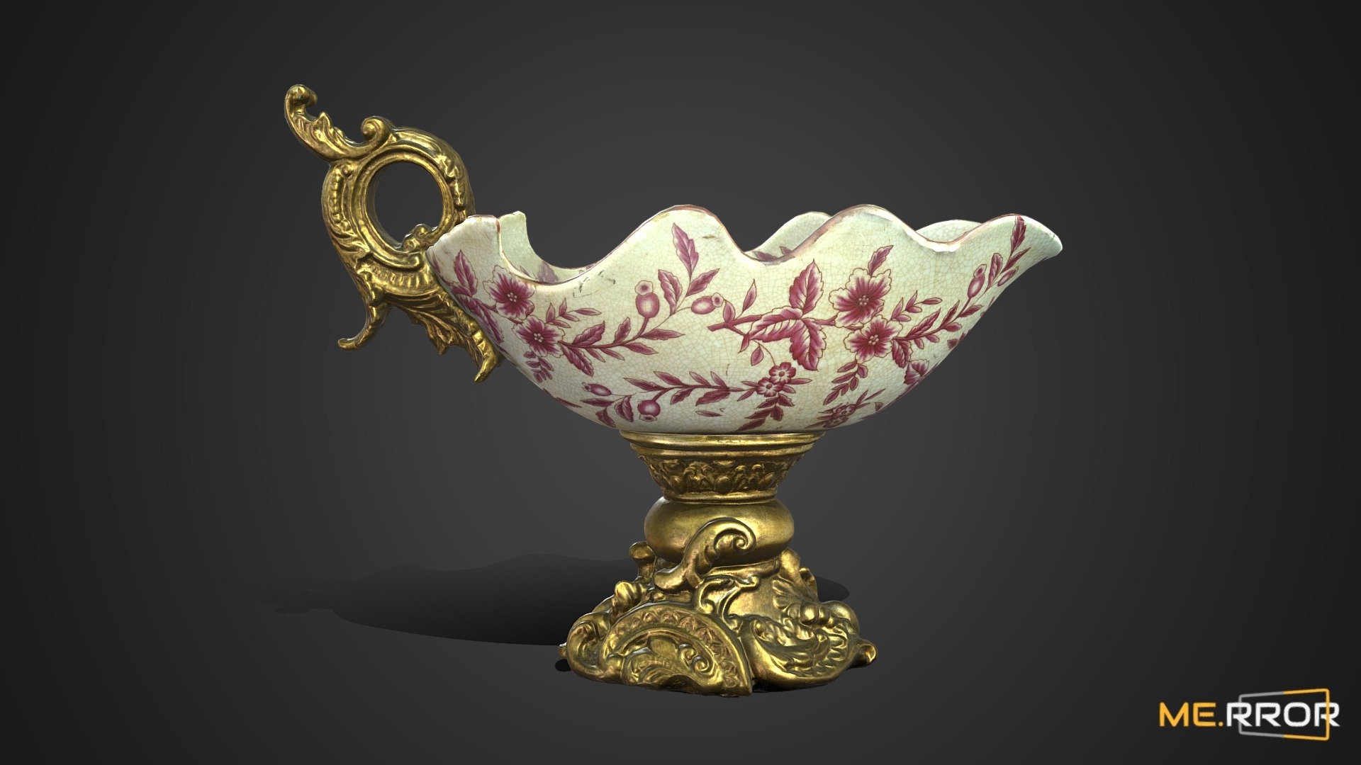 [Game-Ready] Antique Floral Bowl 3d model