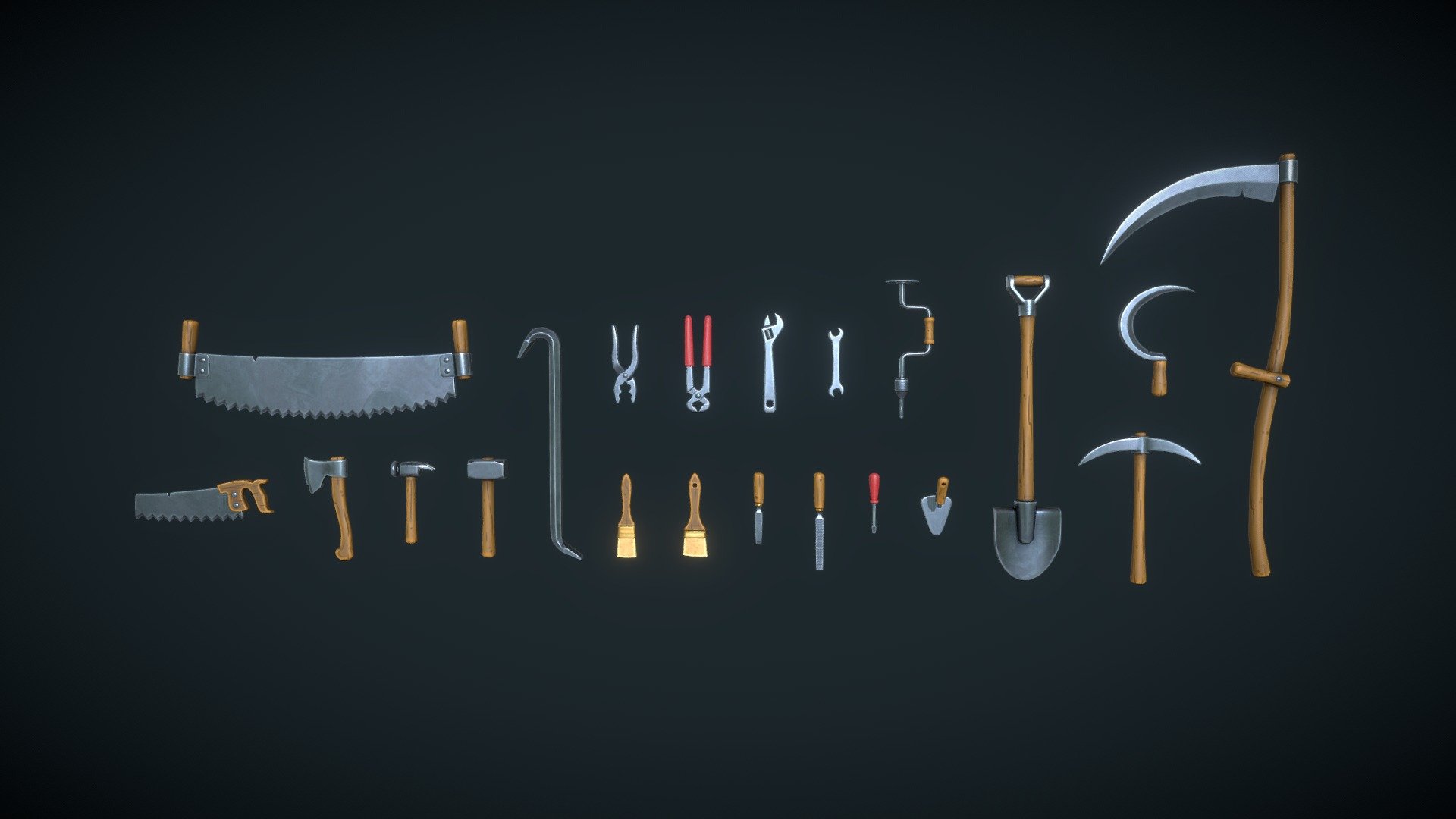 Stylized Set: Tools 3d model