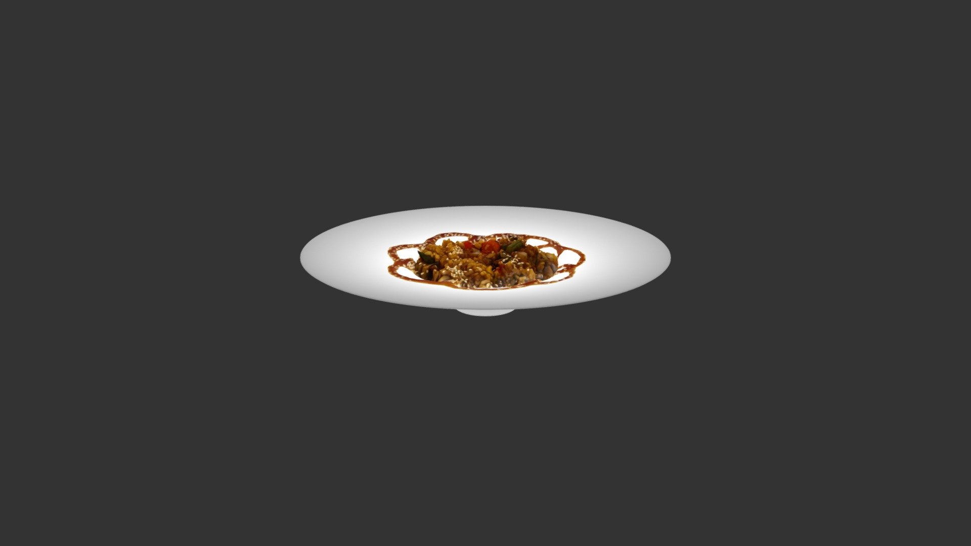 Fried Rice With Vegetables 3d model