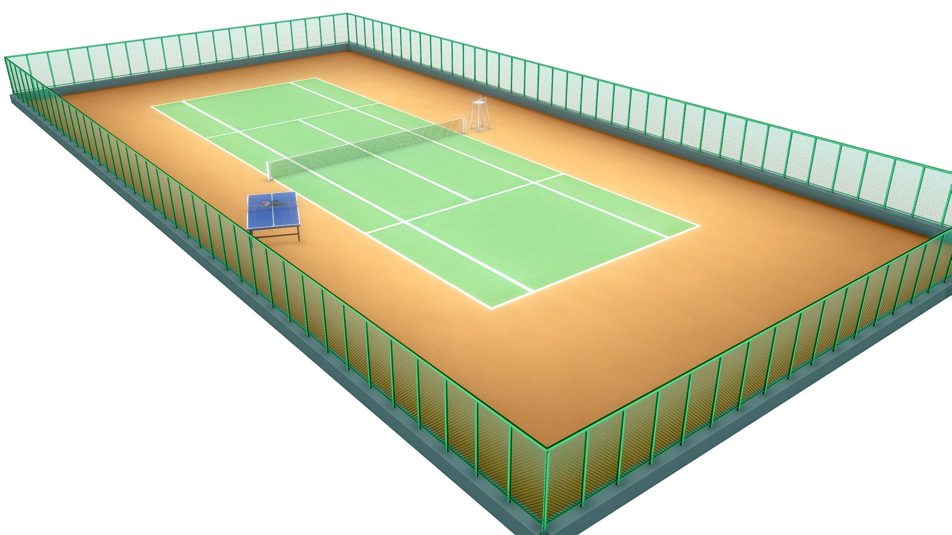 Anime Tennis Court 3d model