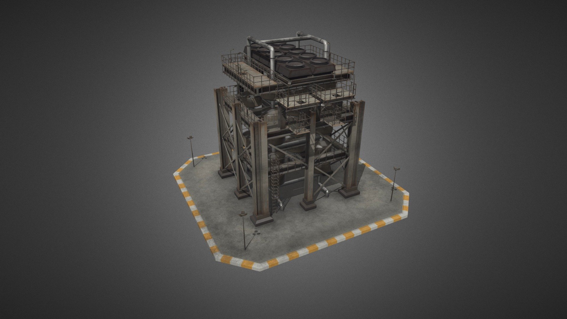 Oil Refinery 09 3d model