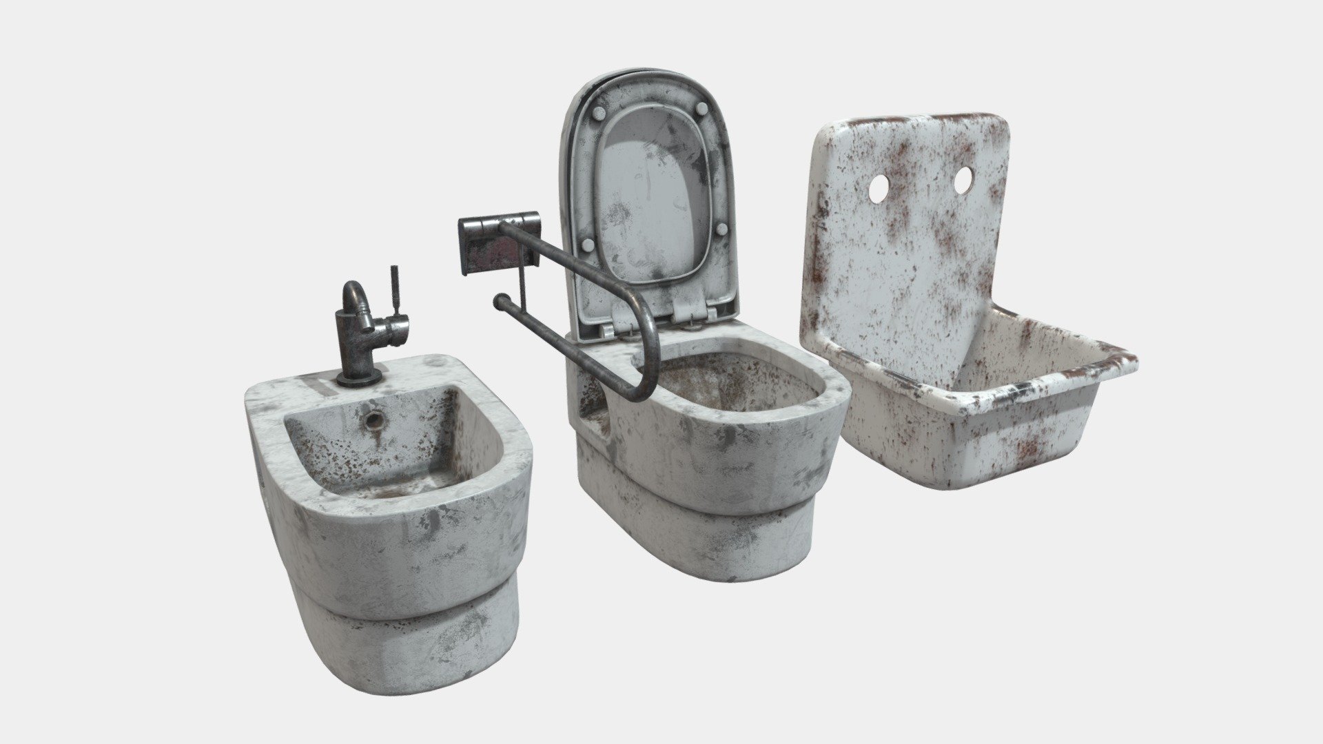 Toilet Abandoned Pack 3d model