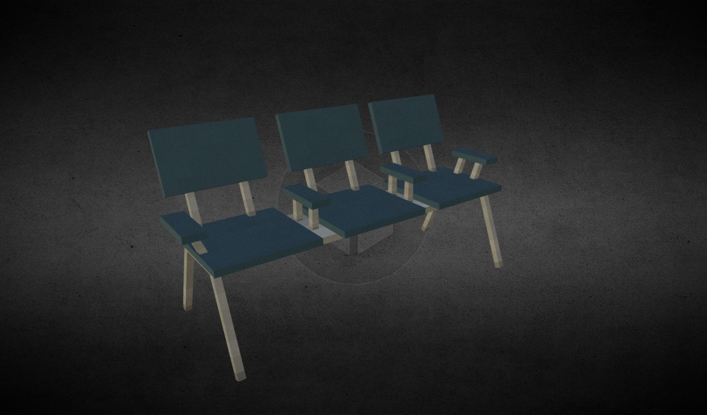 Hospital Waiting Room Chairs 3d model