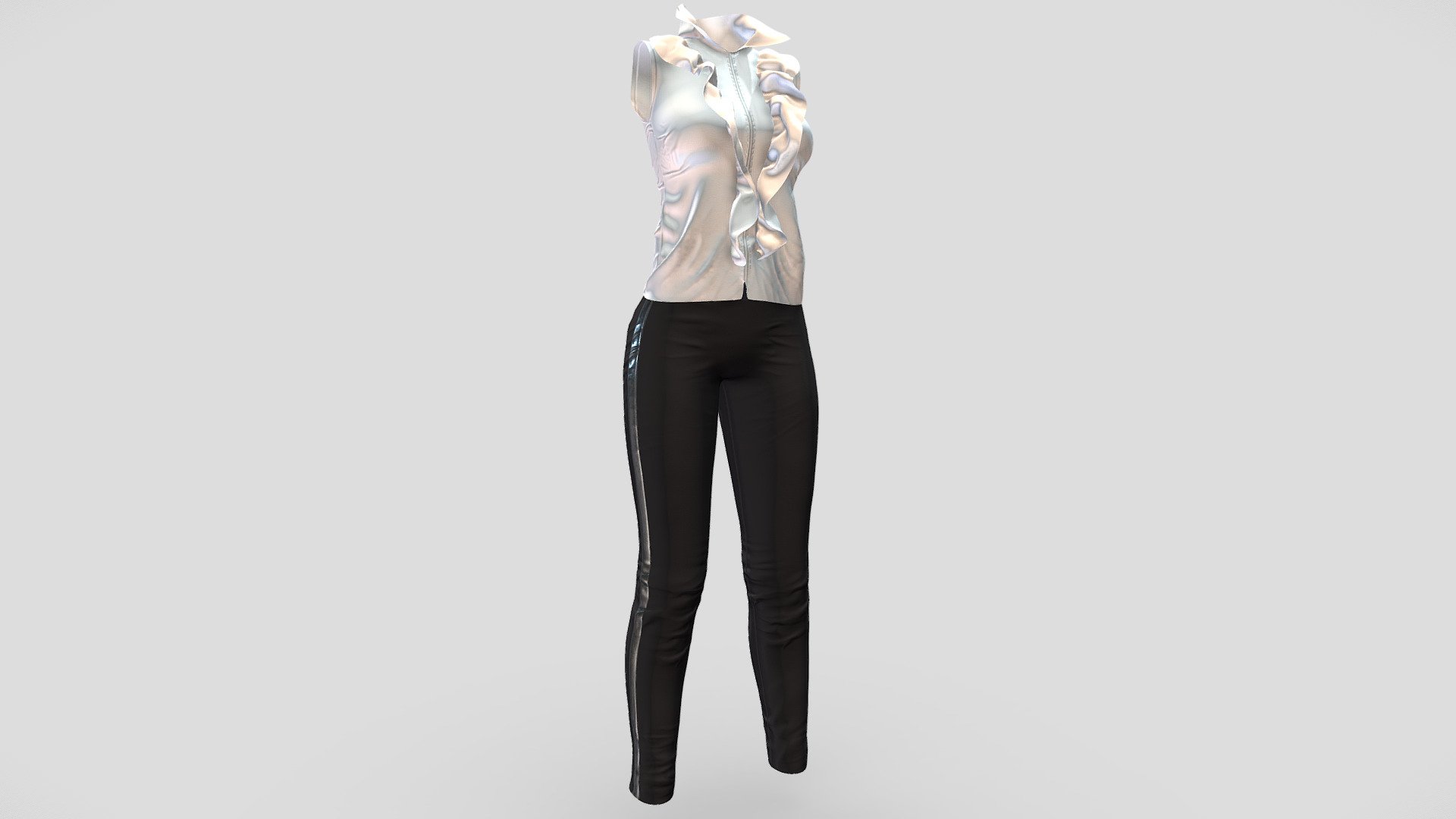 Female Leggings And Sleeveless Top Outfit 3d model