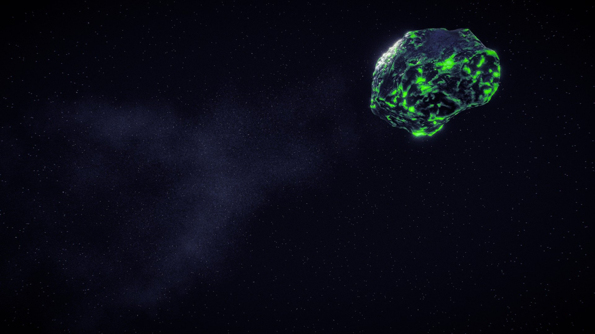 Meteorite with starry sky (animated) 3d model