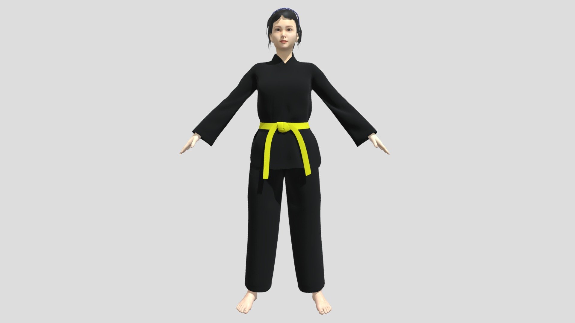 Karate Girl 3d model