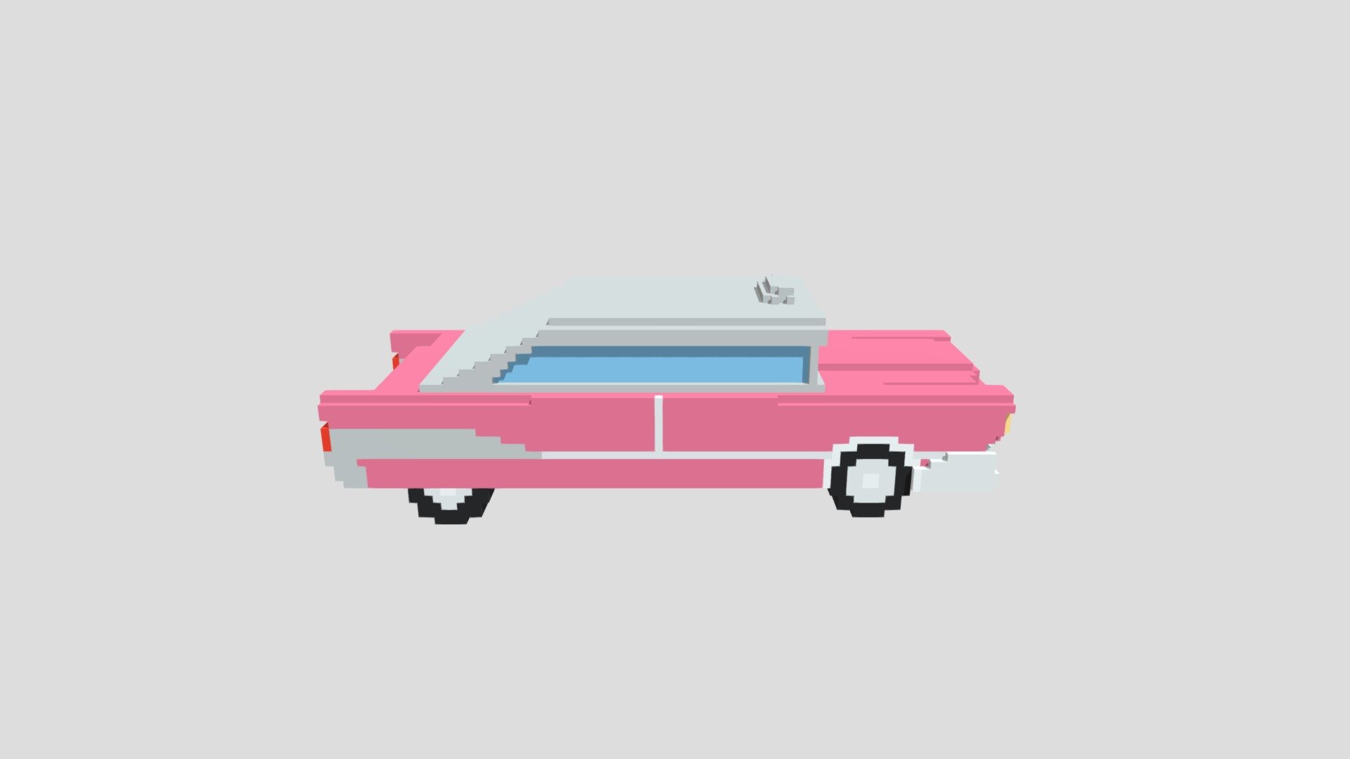 1956 Pink Cadillac Convertible Eldorado Biarritz 3d model