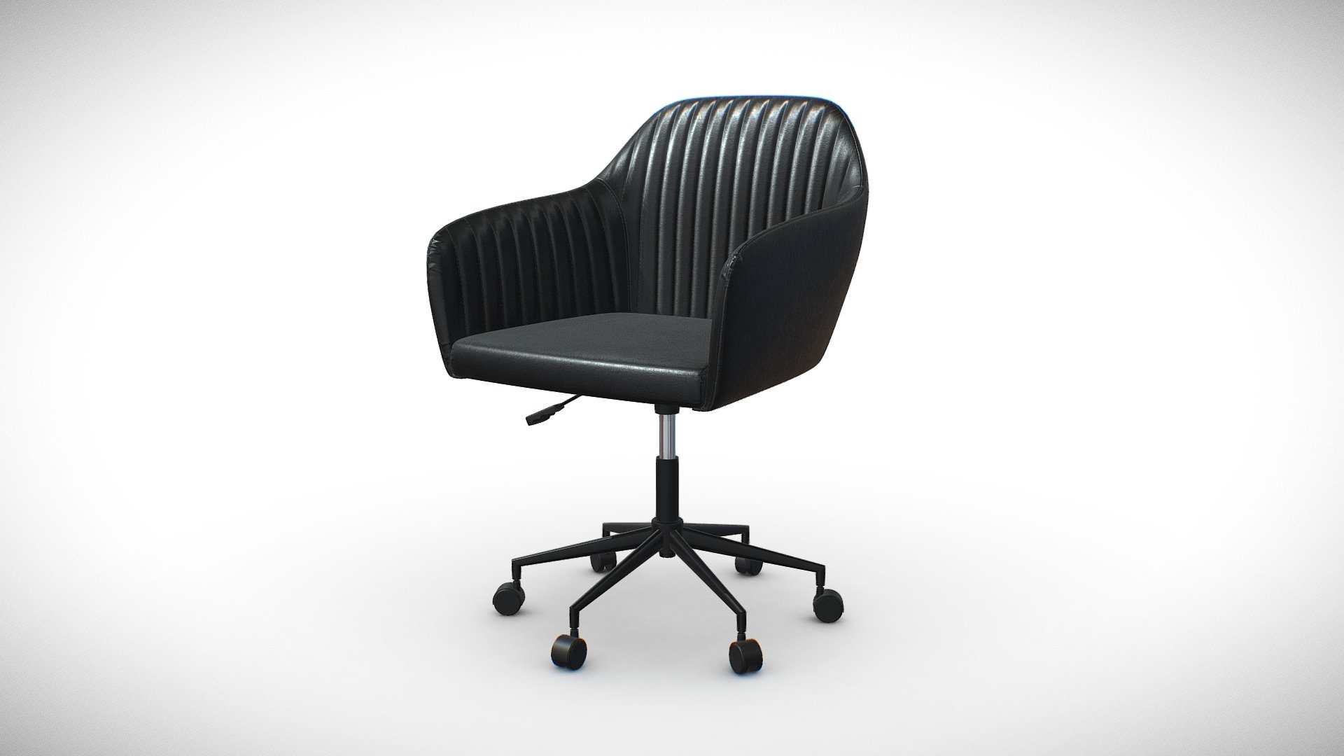 Office Chair_Black-leather 3d model