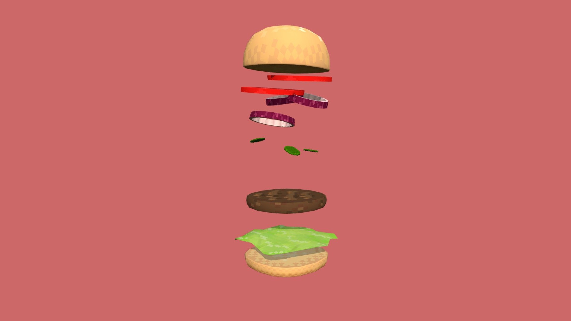 Sullys Pixel Challenge Submission-Pixel Burger 3d model