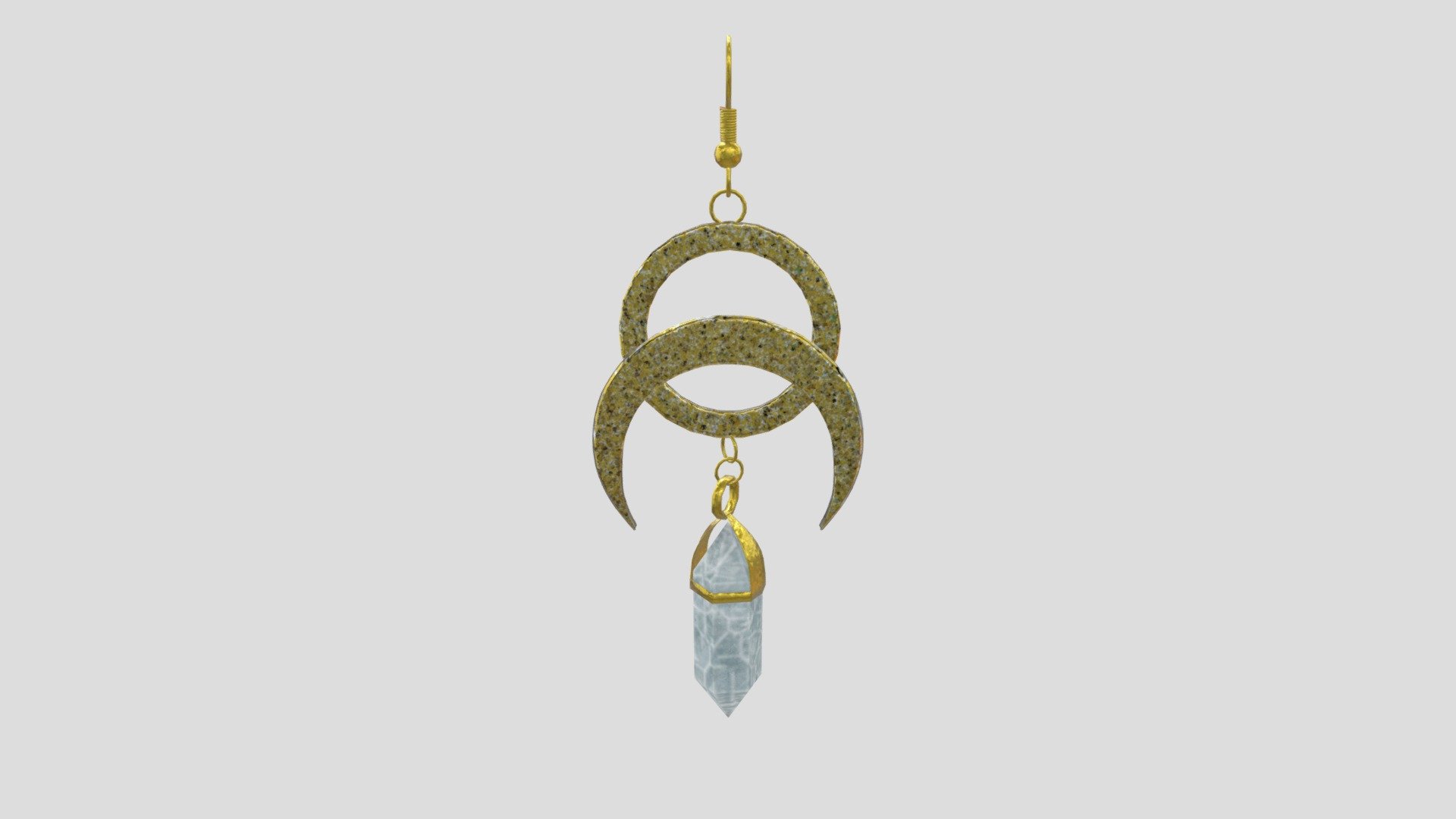 Detailed Crystal Earring Game Ready 3d model