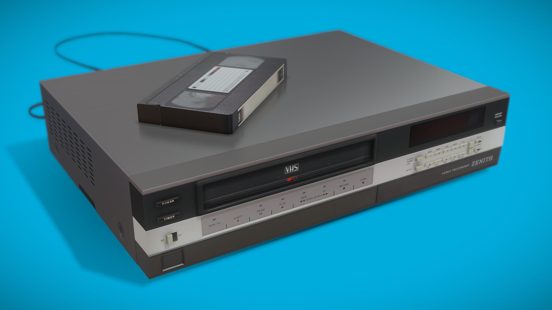 VHS Recorder / Player With Tape 3d model