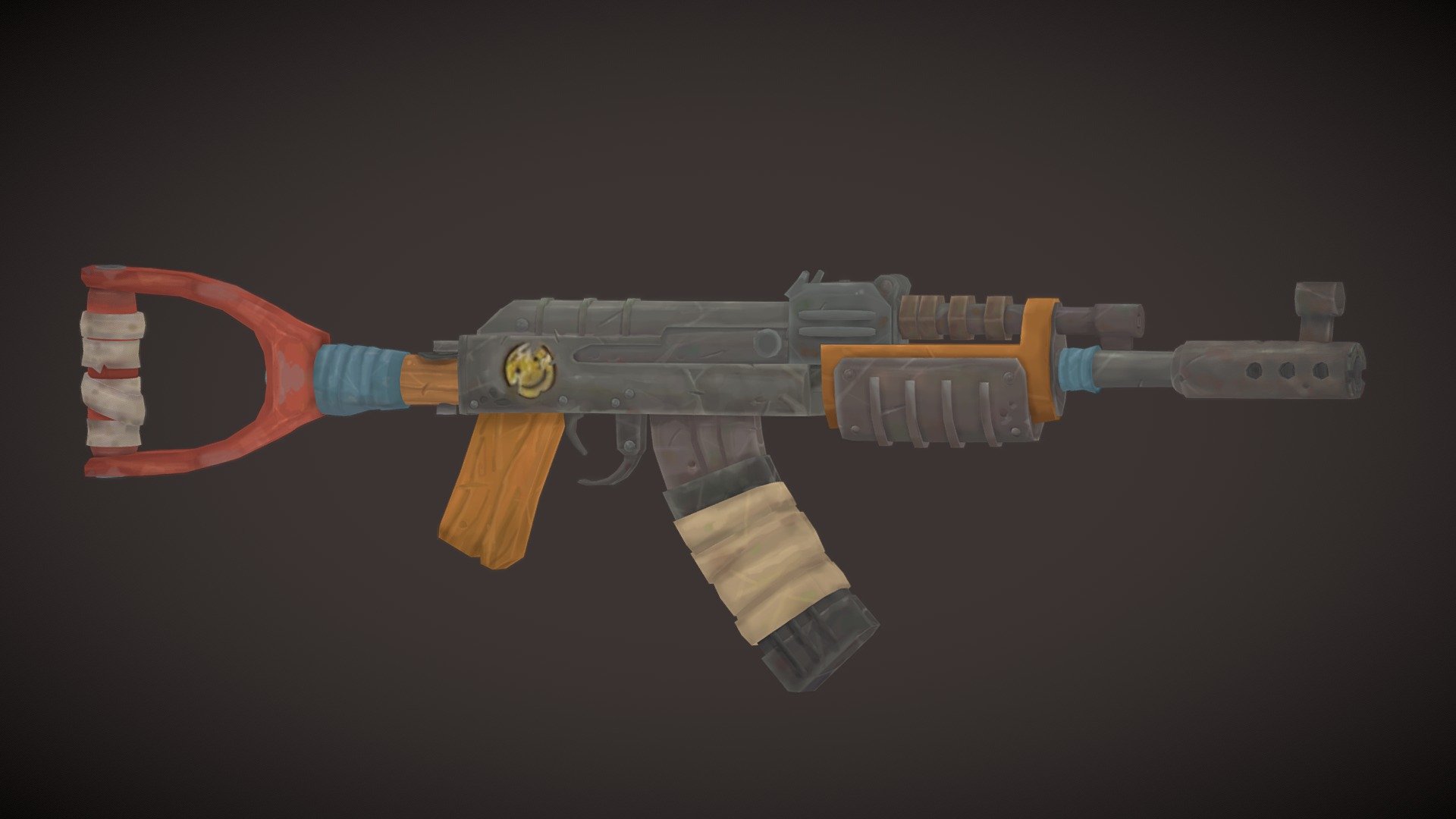 Rust assault rifle I Ak 47 3d model