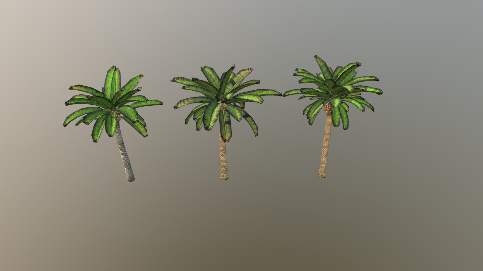 Low Poly Palm Trees 02 3d model