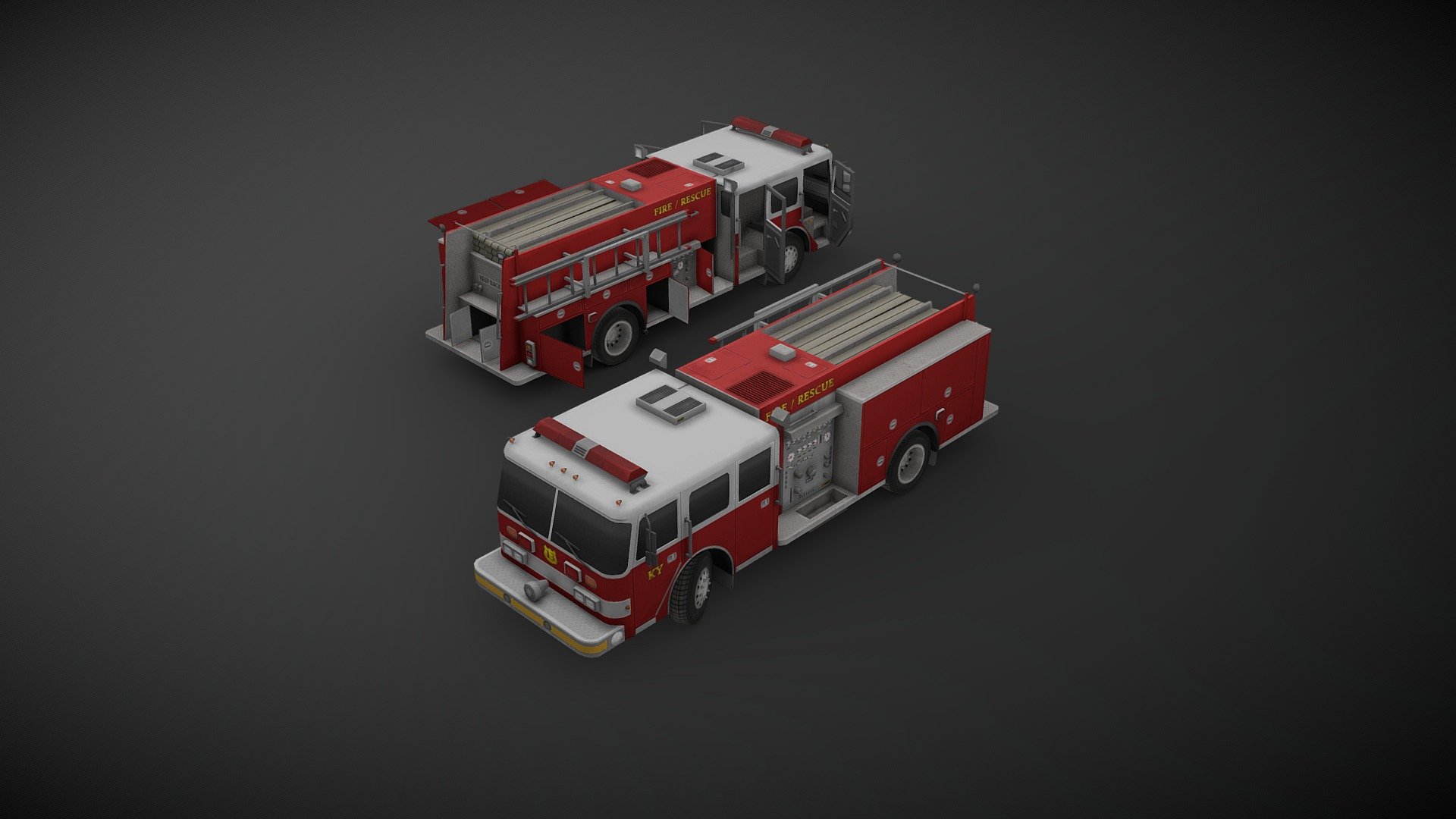 90 Pierce Arrow Pumper 3d model