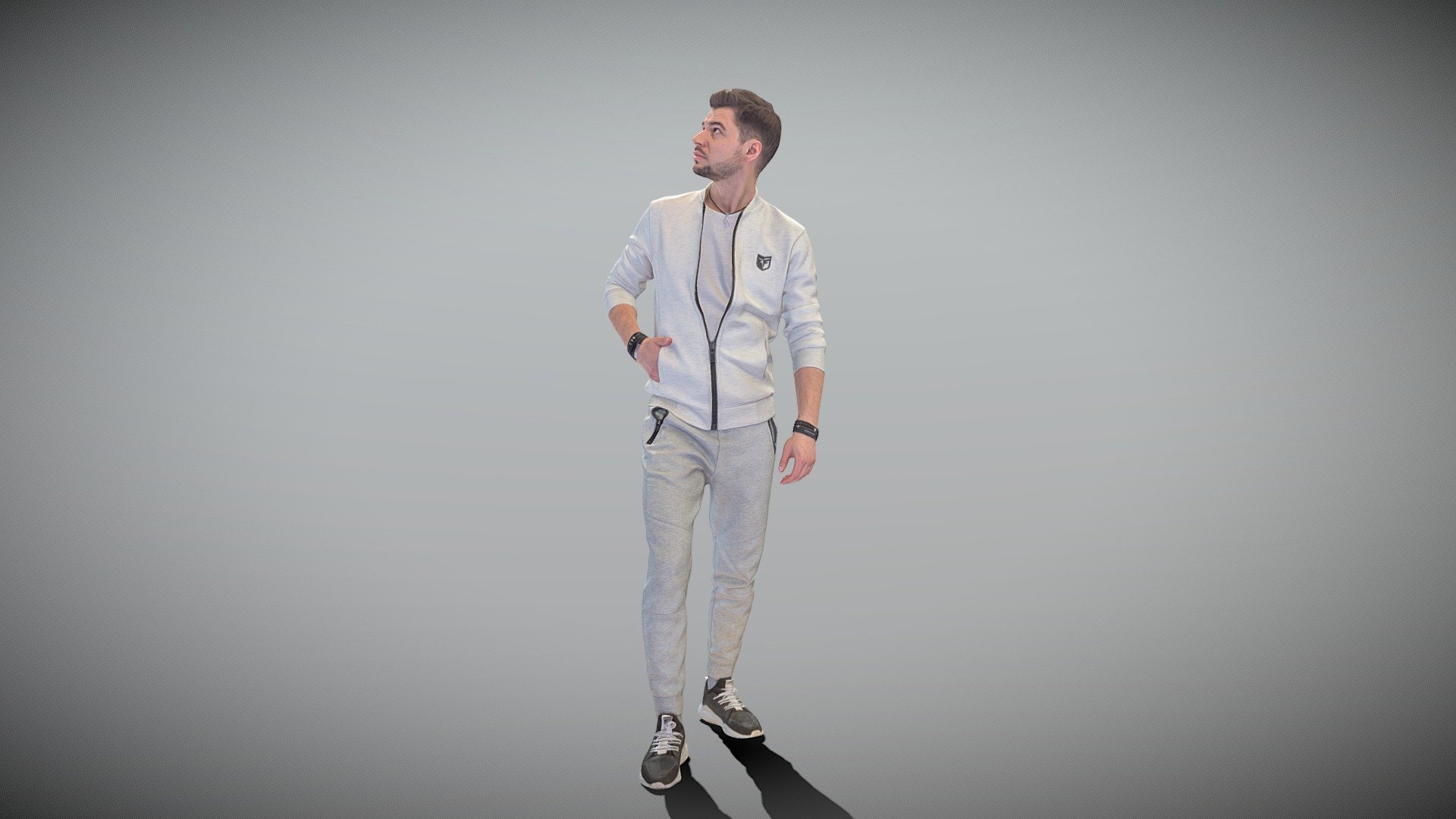 Man in casual gray tracksuit  422 3d model