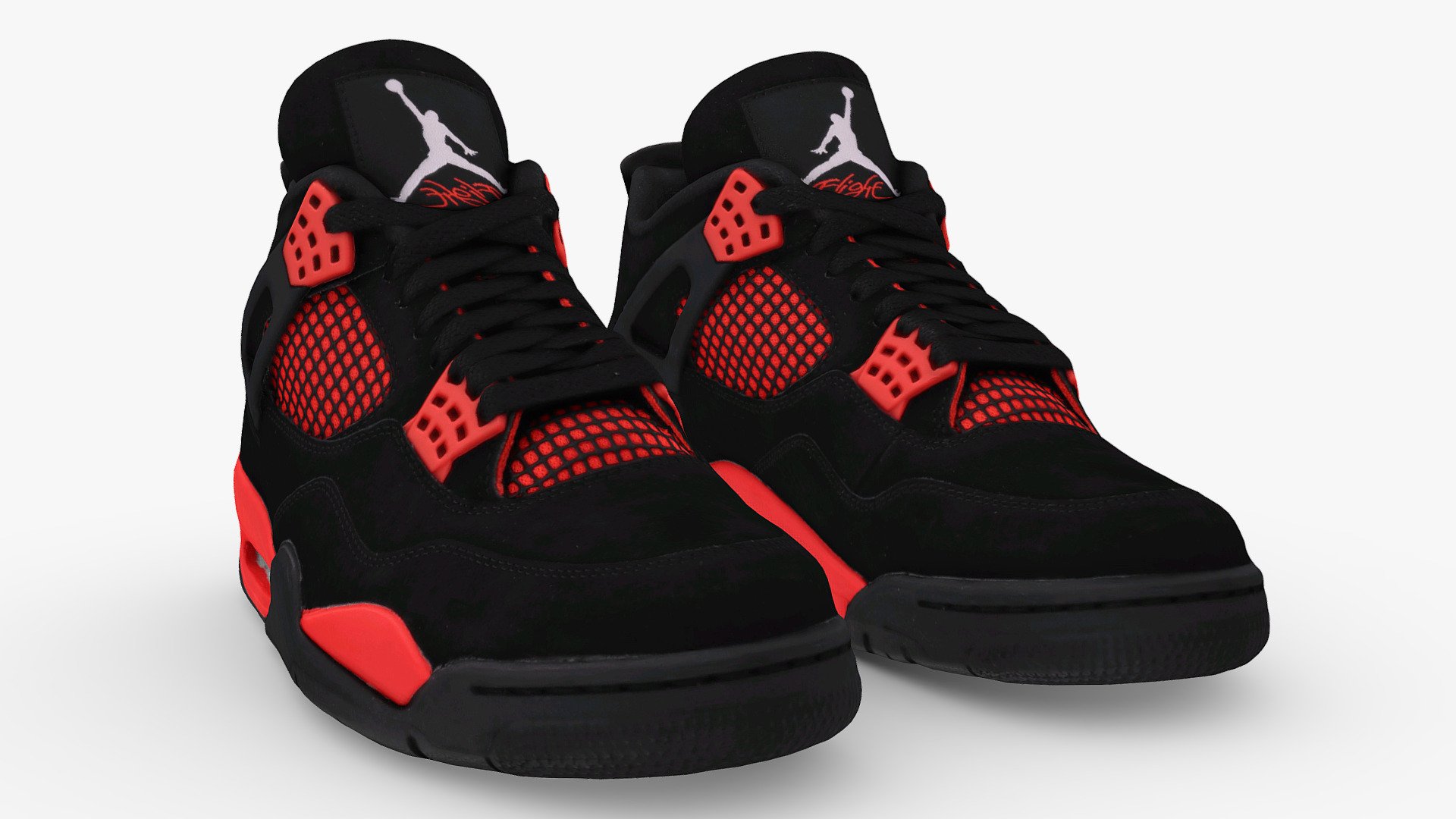 Nike Air Jordan 4 red thunder 3d model