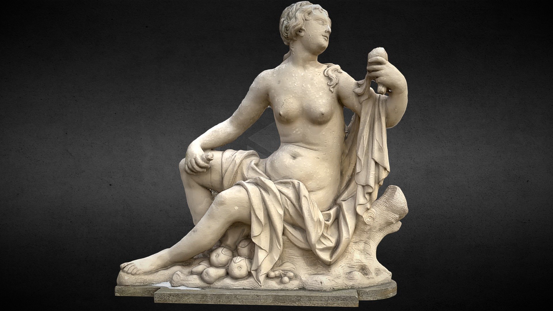 ancient nymph sculpture photogrammetry 3d model