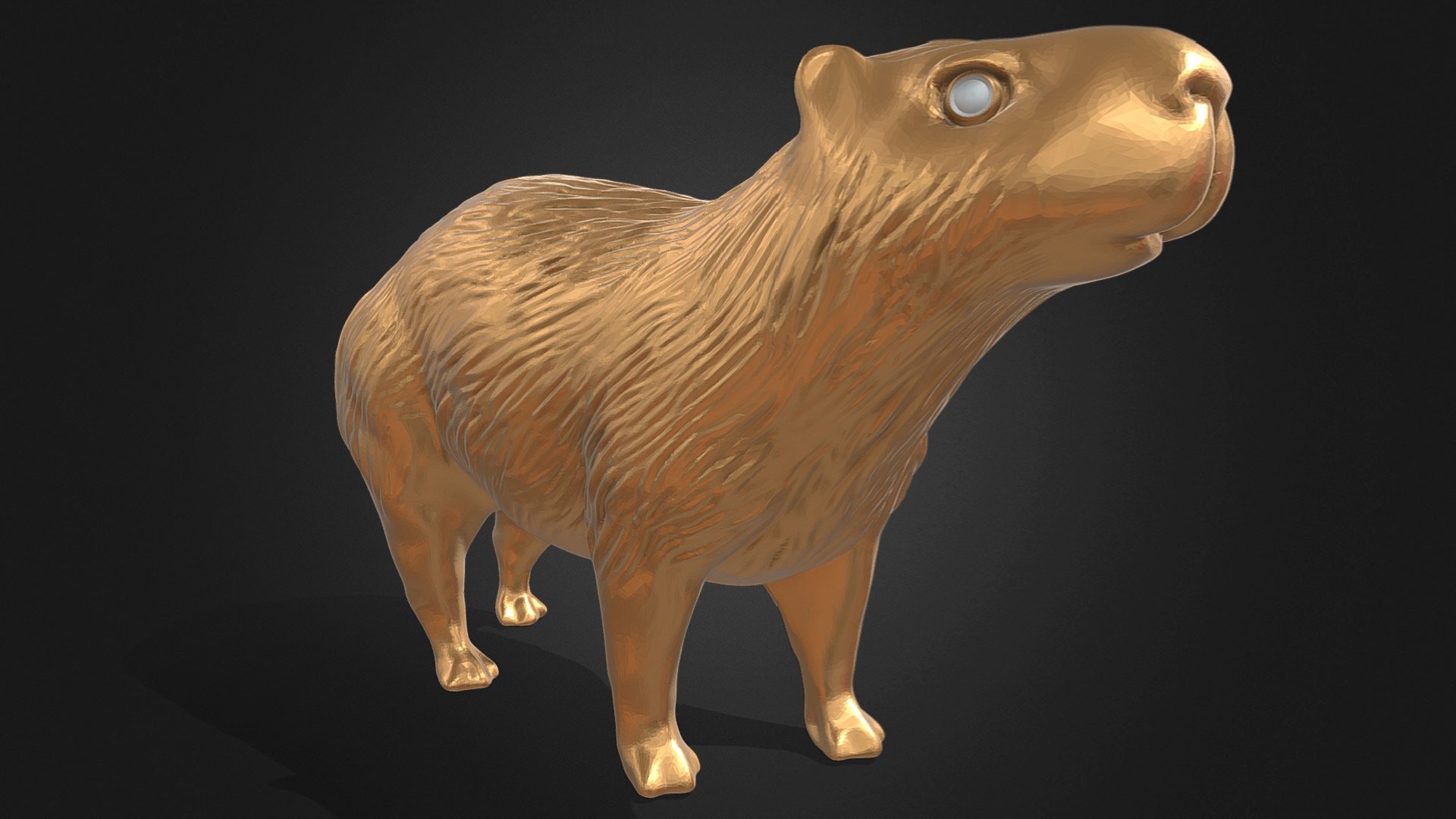 Gold Capybara 3d model