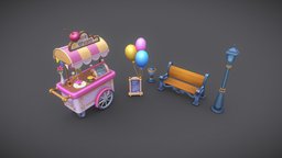 stylized ice cream pack scene