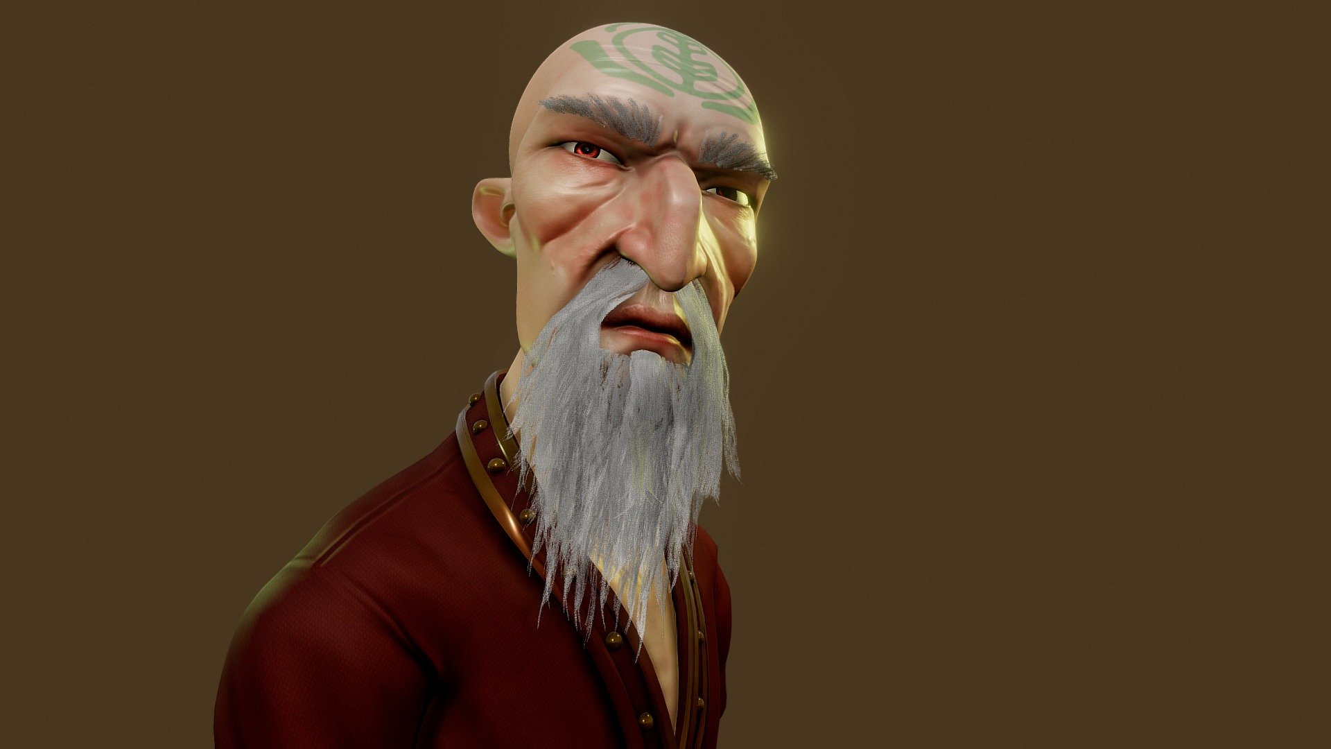 Martial Arts Priest bust 3d model