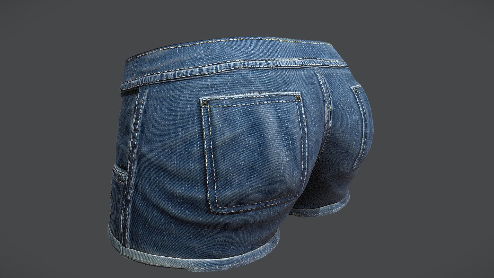 Female Denim Shorts 3d model