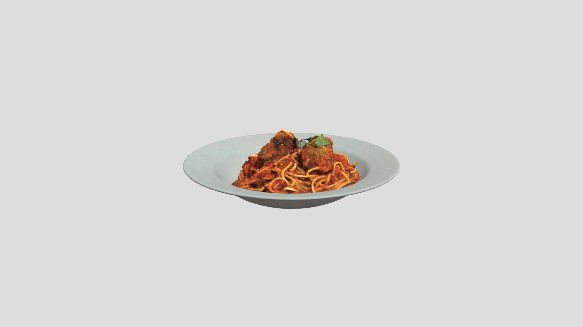 The Village Spaghetti And Tomatos With Meatballs 3d model