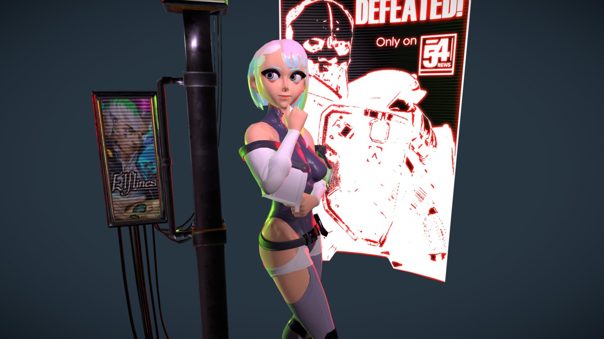 Lucy Kushinada Cyberpunk: Edgerunners 3D Fanart 3d model