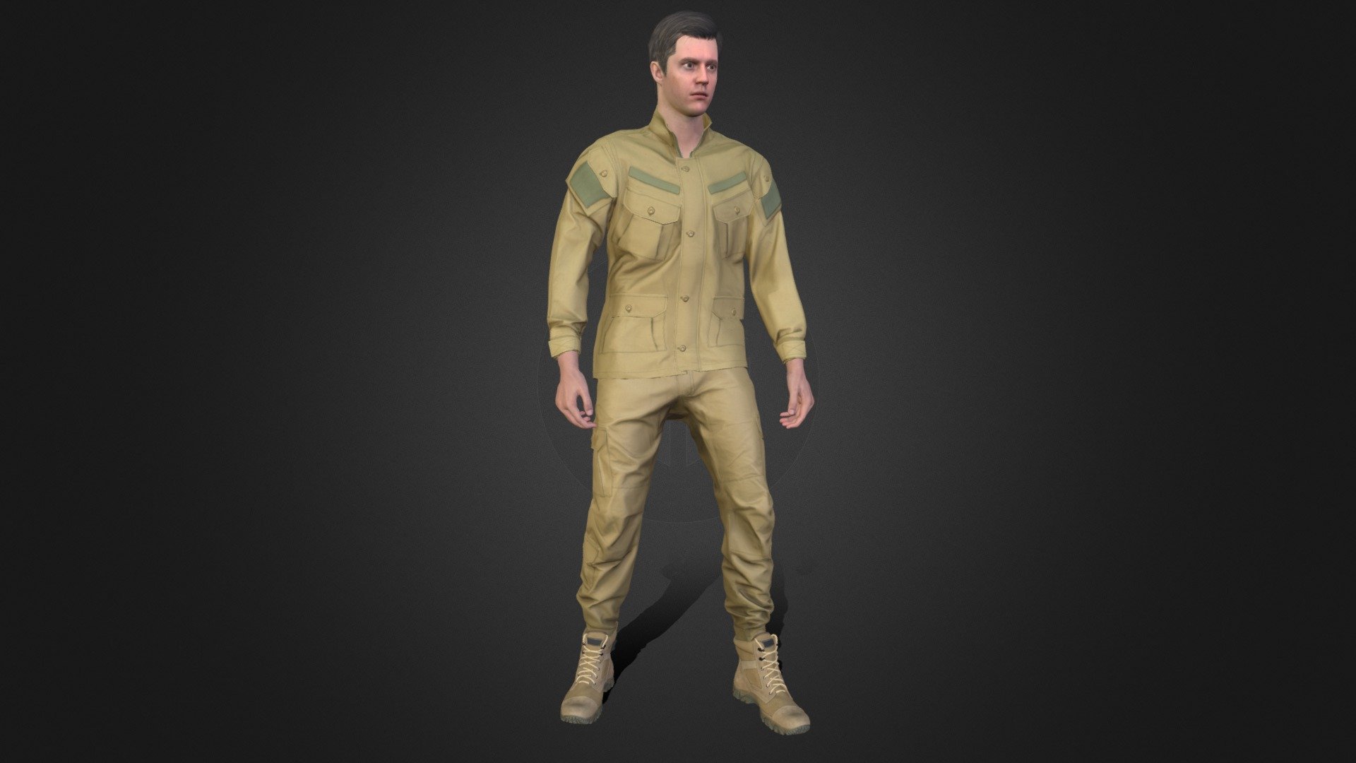 Man in Military Outfit 2 3d model