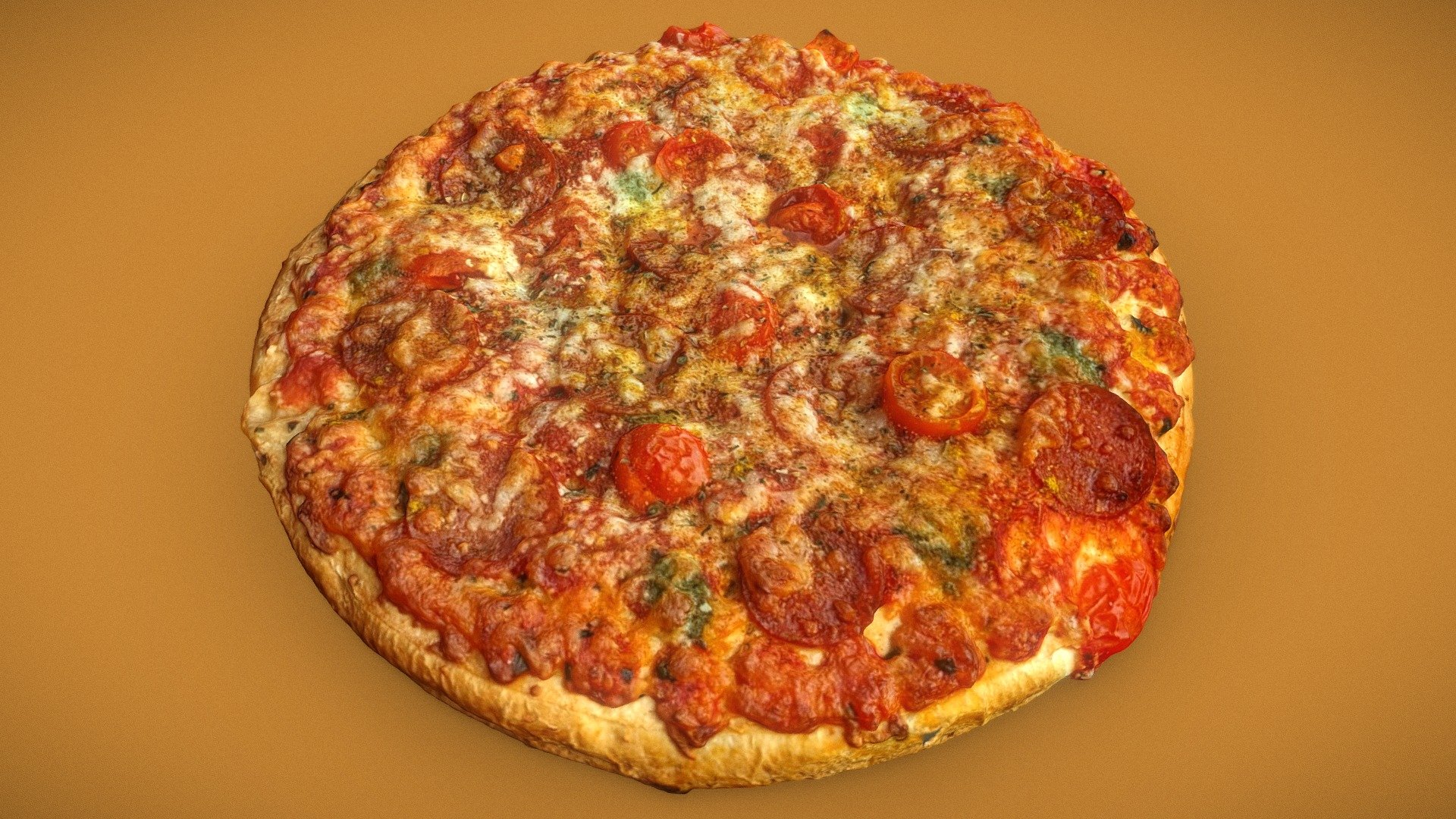 High Quality Salami Pizza V2 3d model