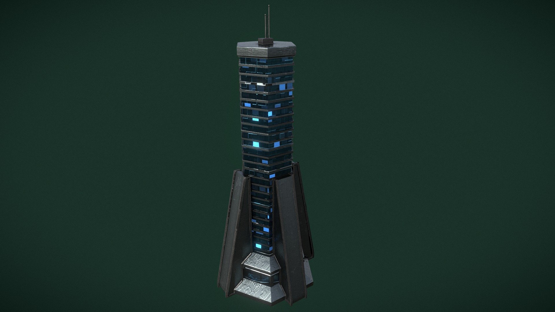 Sci-fi building 7 3d model