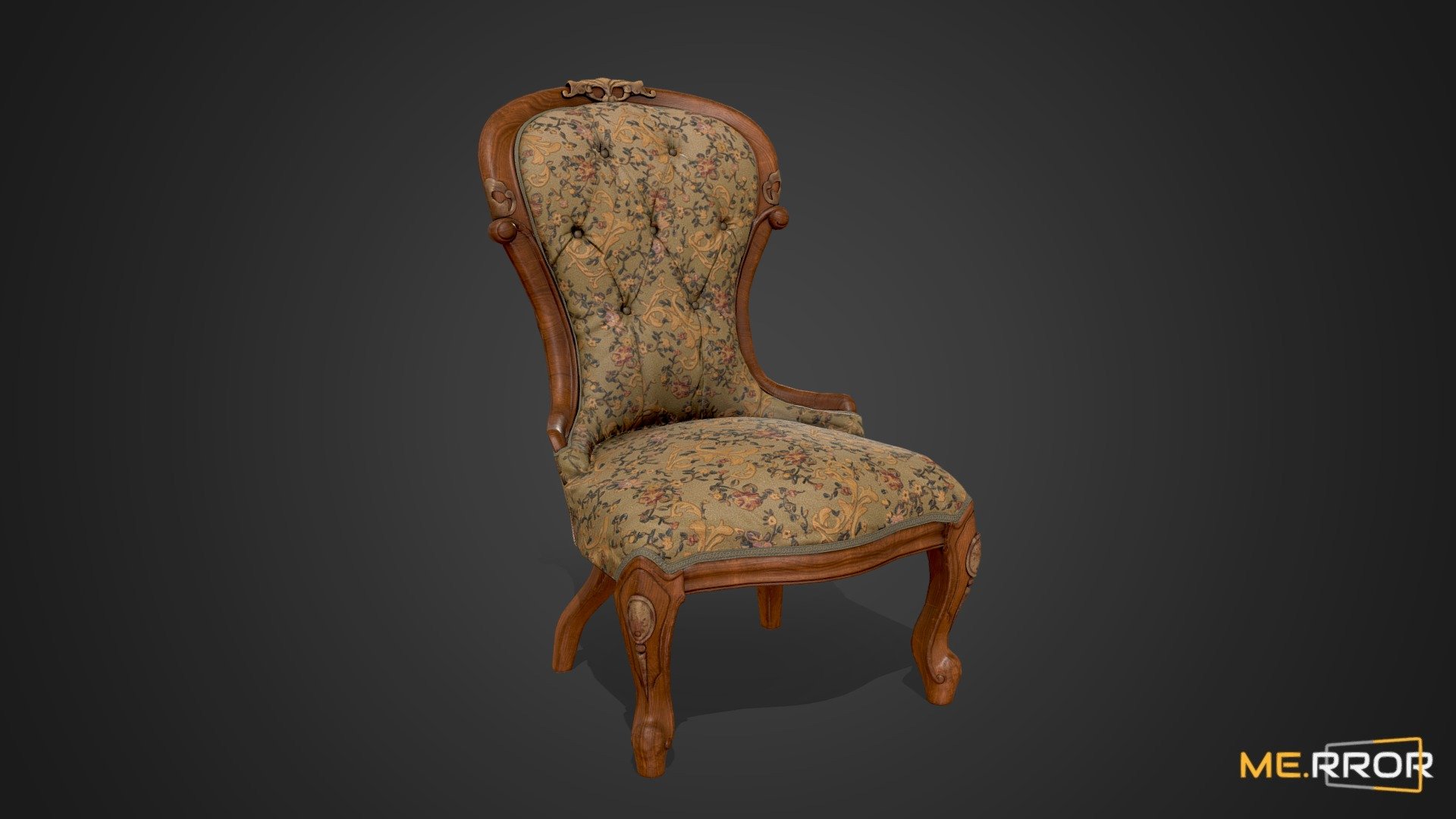 [Game-Ready] Antique Floral Chair 3d model