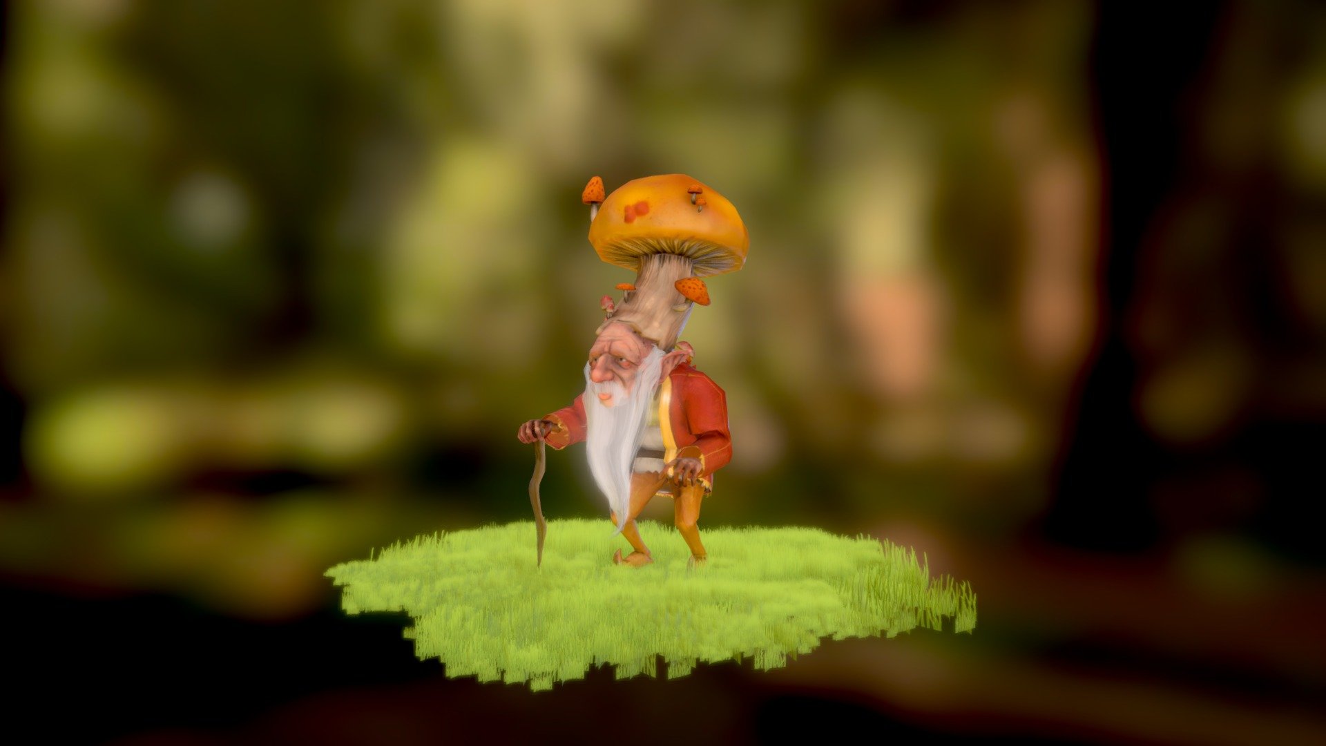 The Mushroom King 3d model