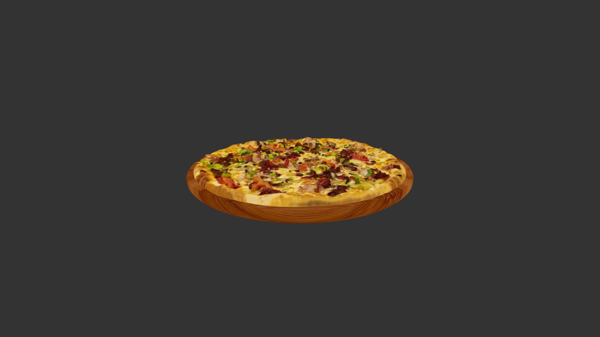 Sausage Meat Tomat Pizza 3d model