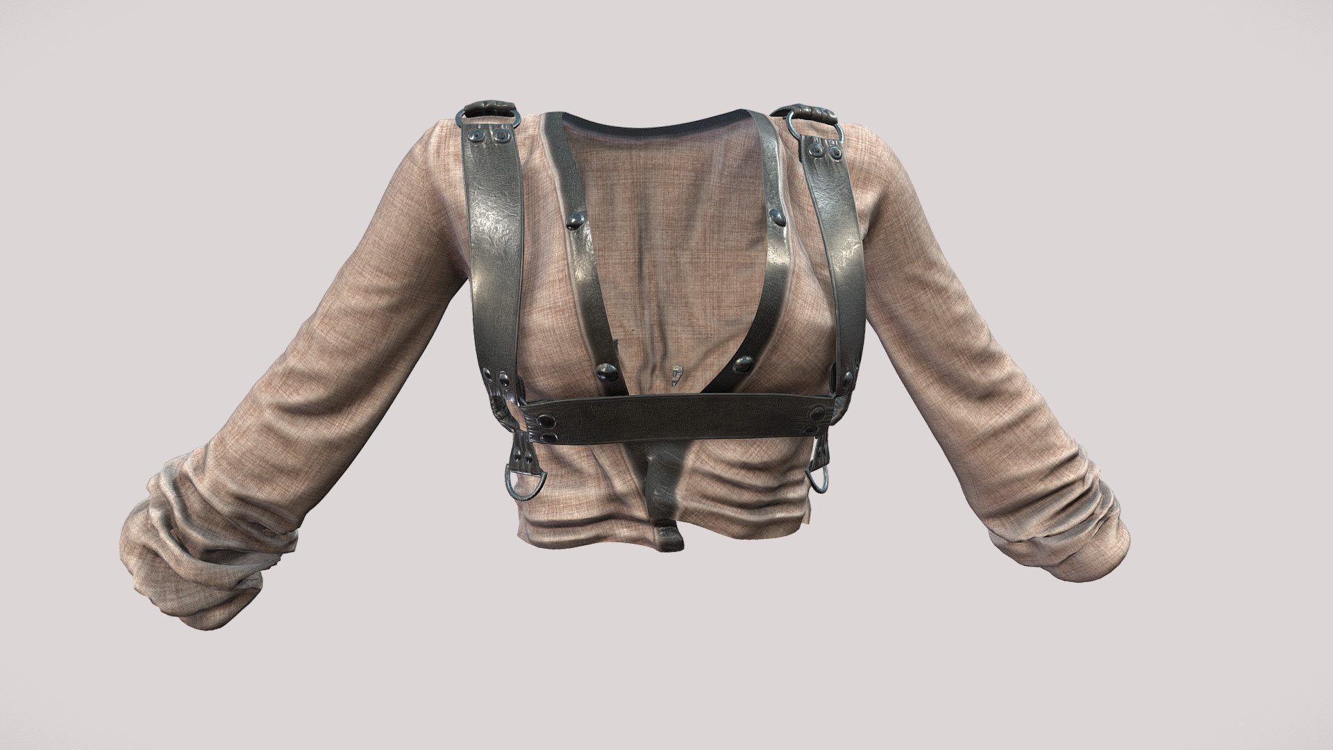 Female Avant- Garde Top With Harness 3d model