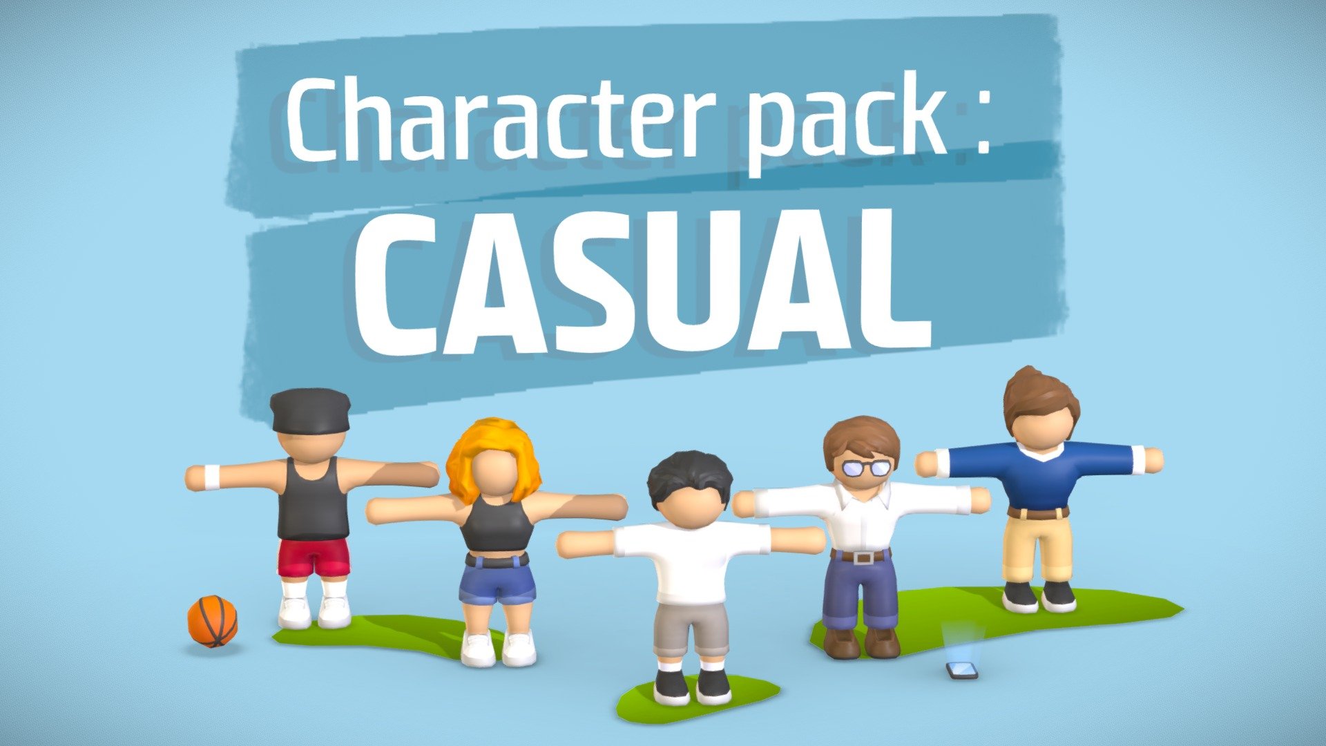 Low poly character pack : casual 🧍‍♂️ (Rigged) 3d model