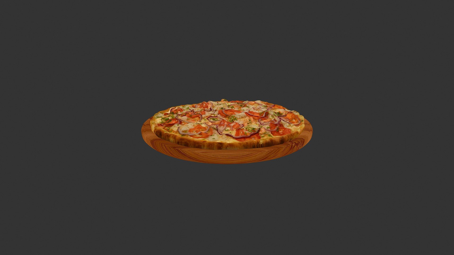 Rice_fish_onion_pizza 3d model