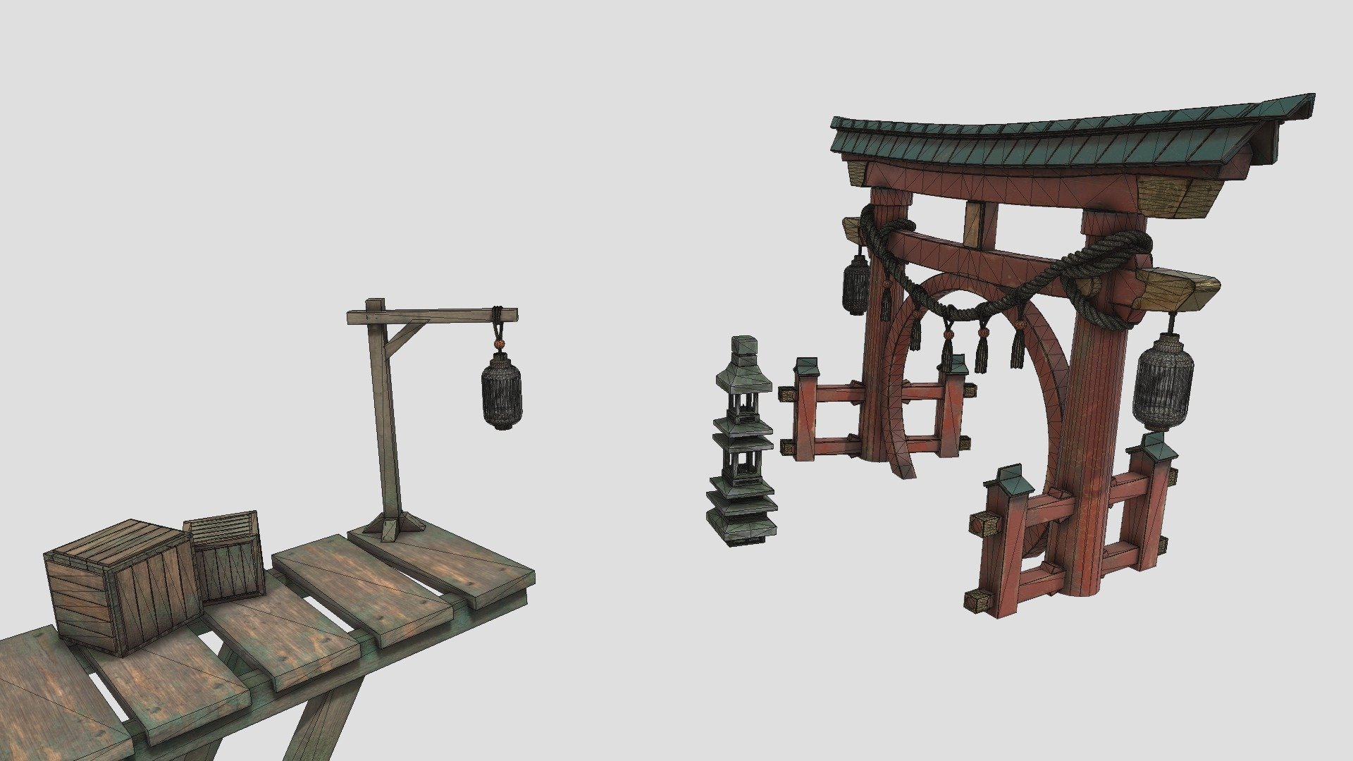 Japanese Torii Gate 3d model