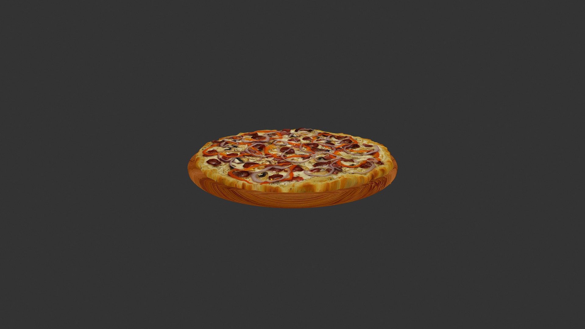 Піца Мисливська (Onion_sausage_pepper_pizza) 3d model