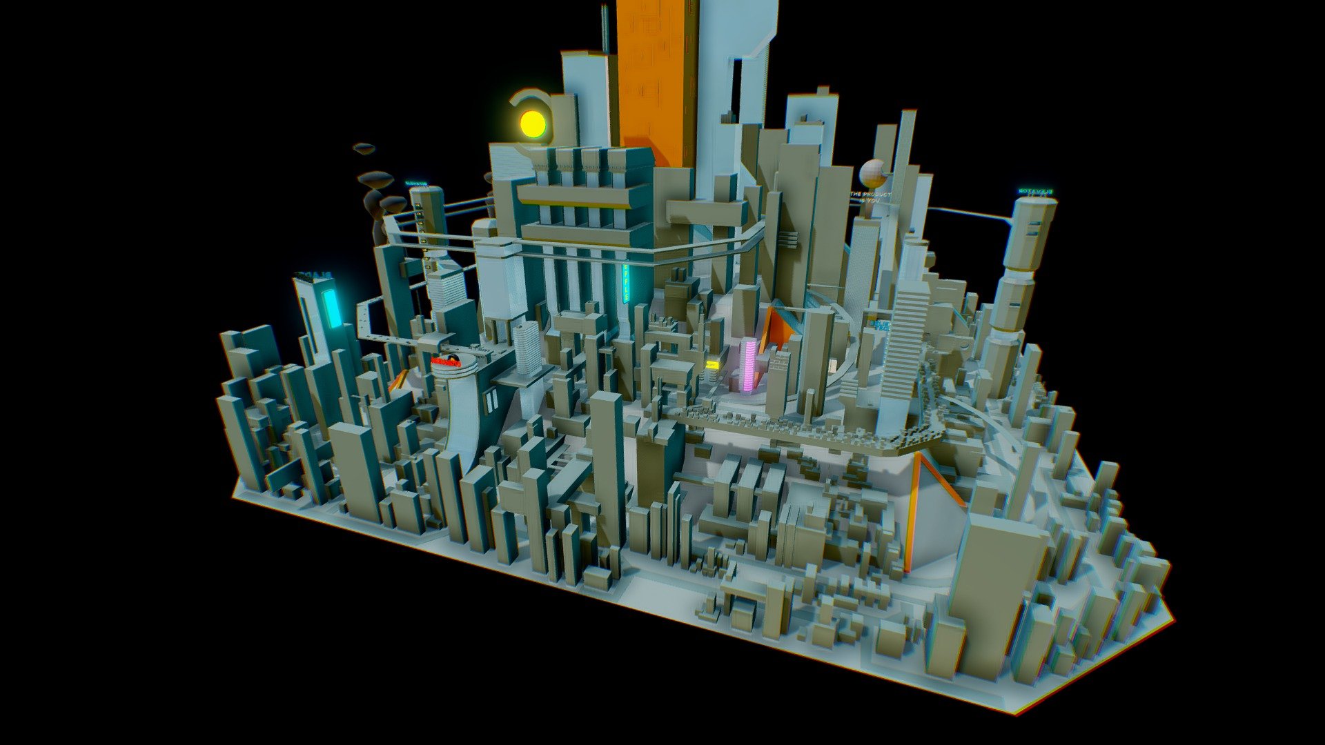 Cyberpunk city 3d model