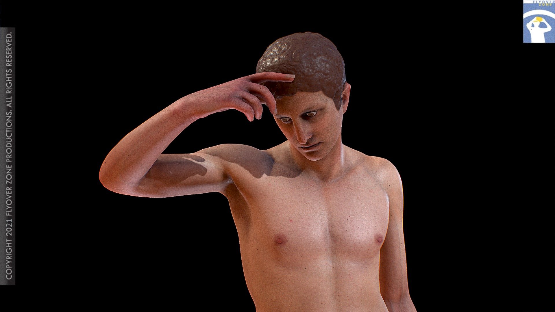 Nude Male (restored) 3d model