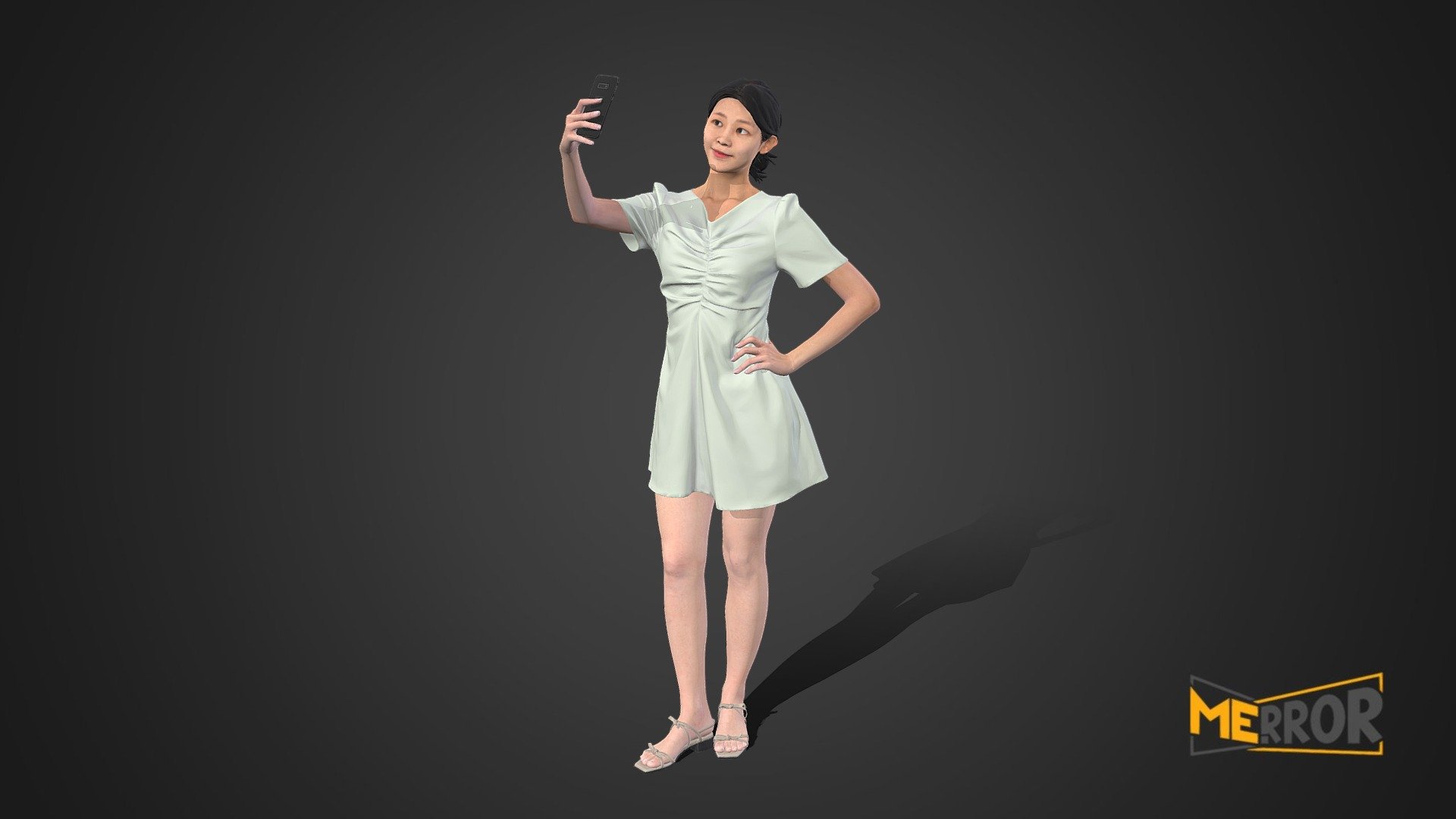 Asian Woman Scan_Posed 62 100K poly 3d model