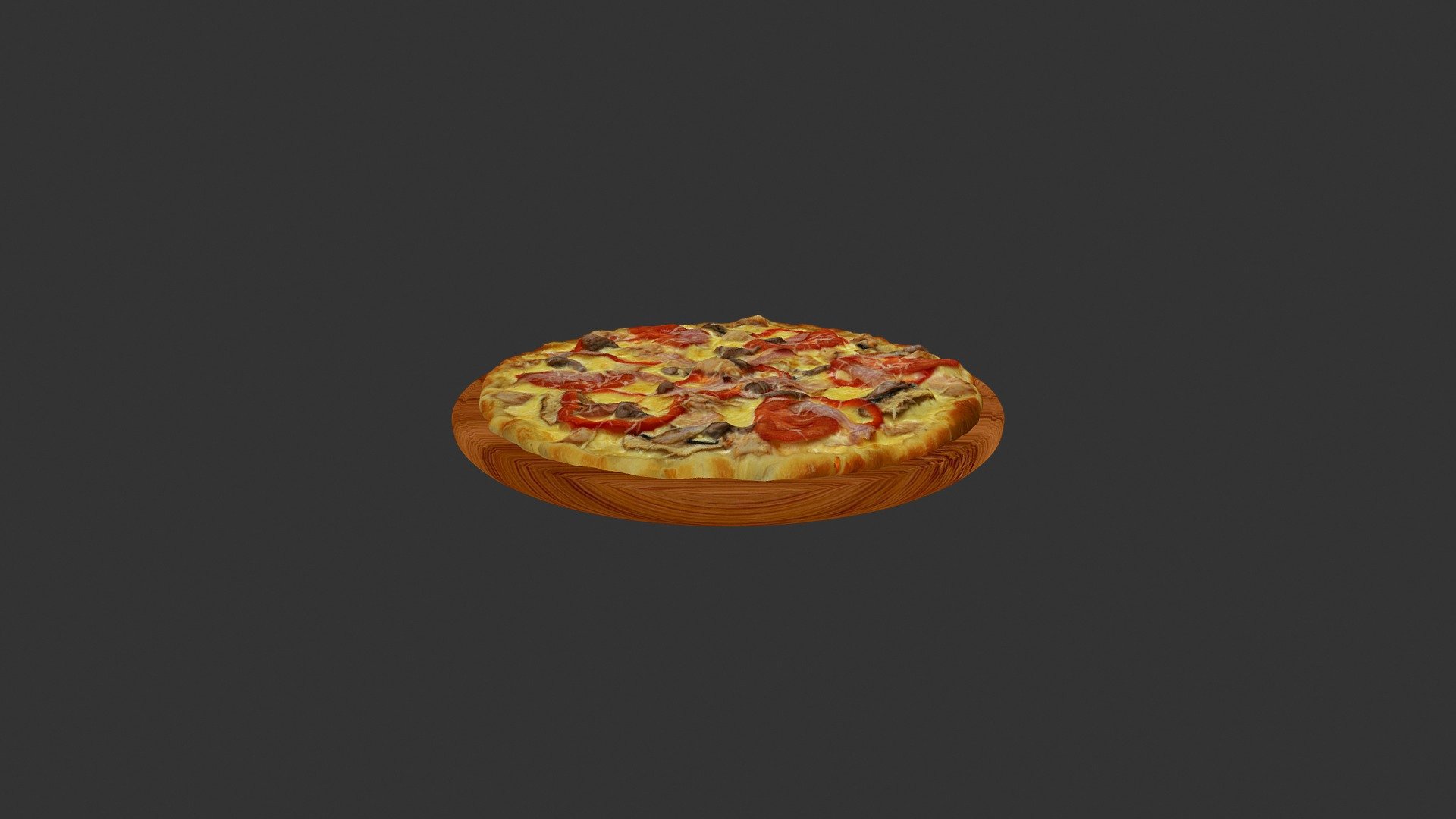 ТовстийФраерTomatoes_meat_mushrooms_papper_pizza 3d model