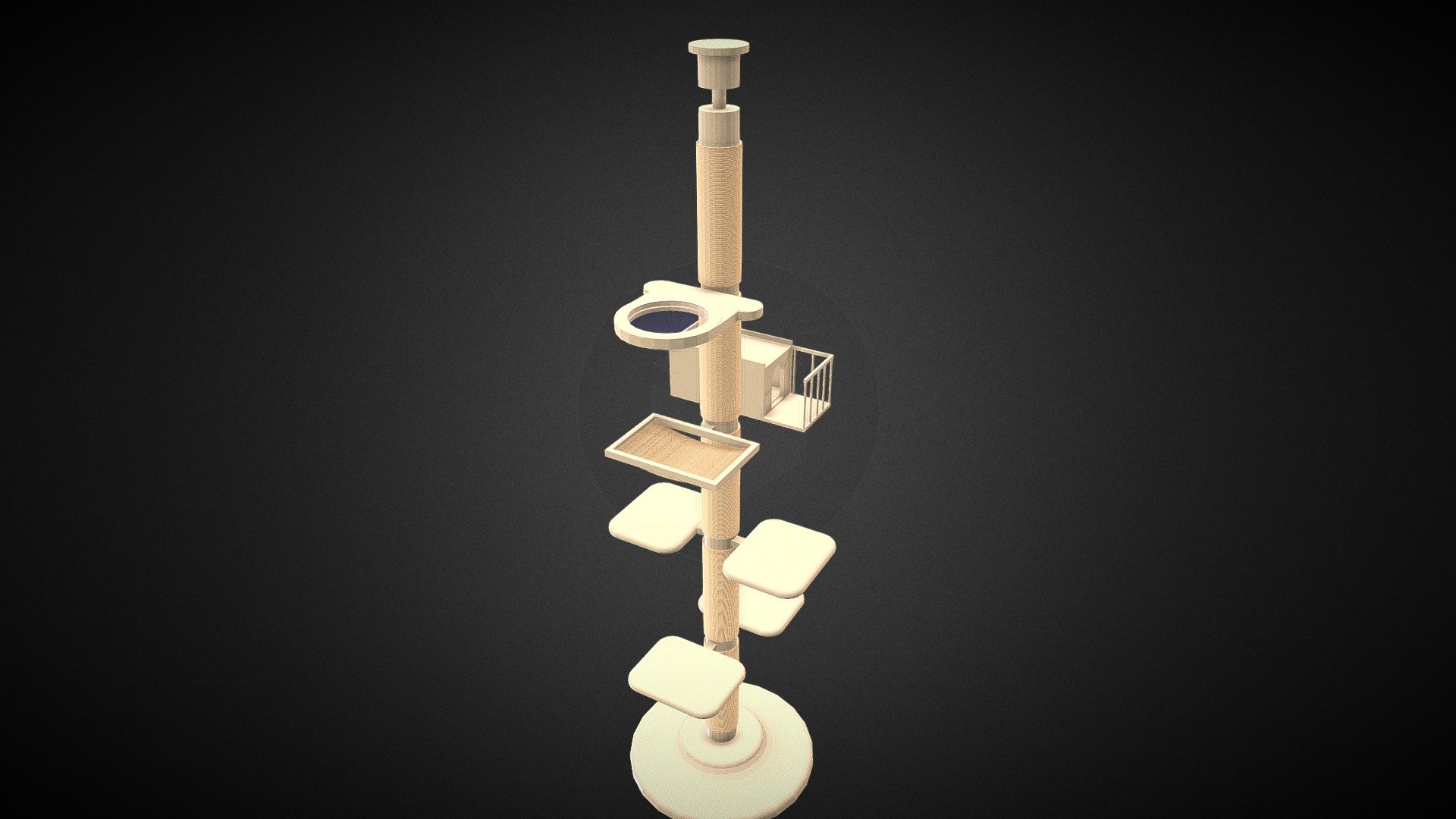 Cat climbing column 3d model