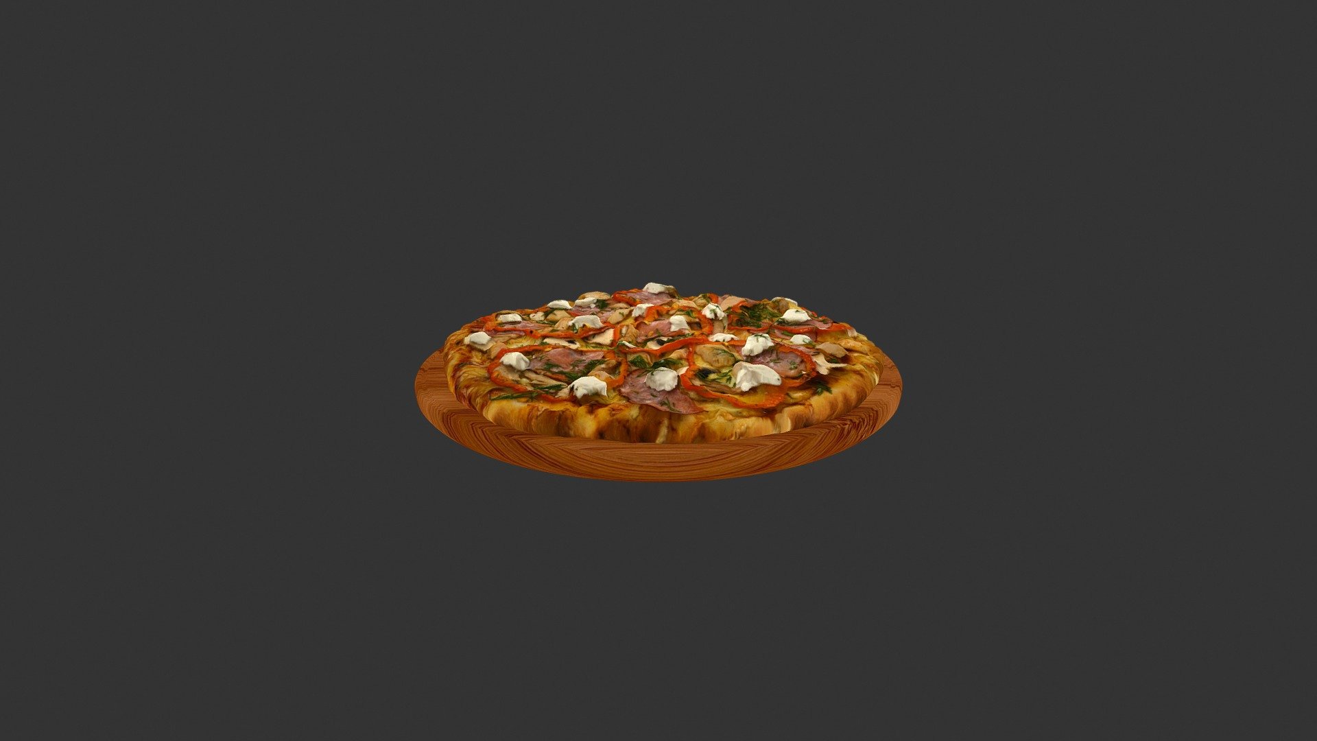 Greenery_pepper_meat_mushrooms_pepper 3d model