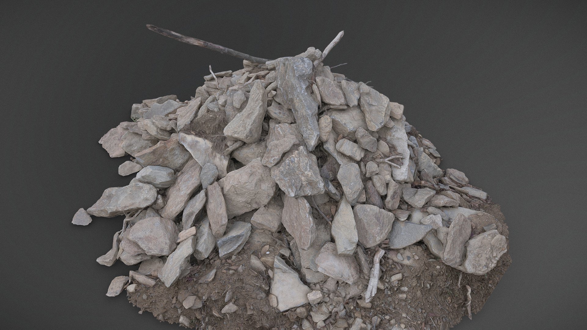 Leftover stones pile 3d model