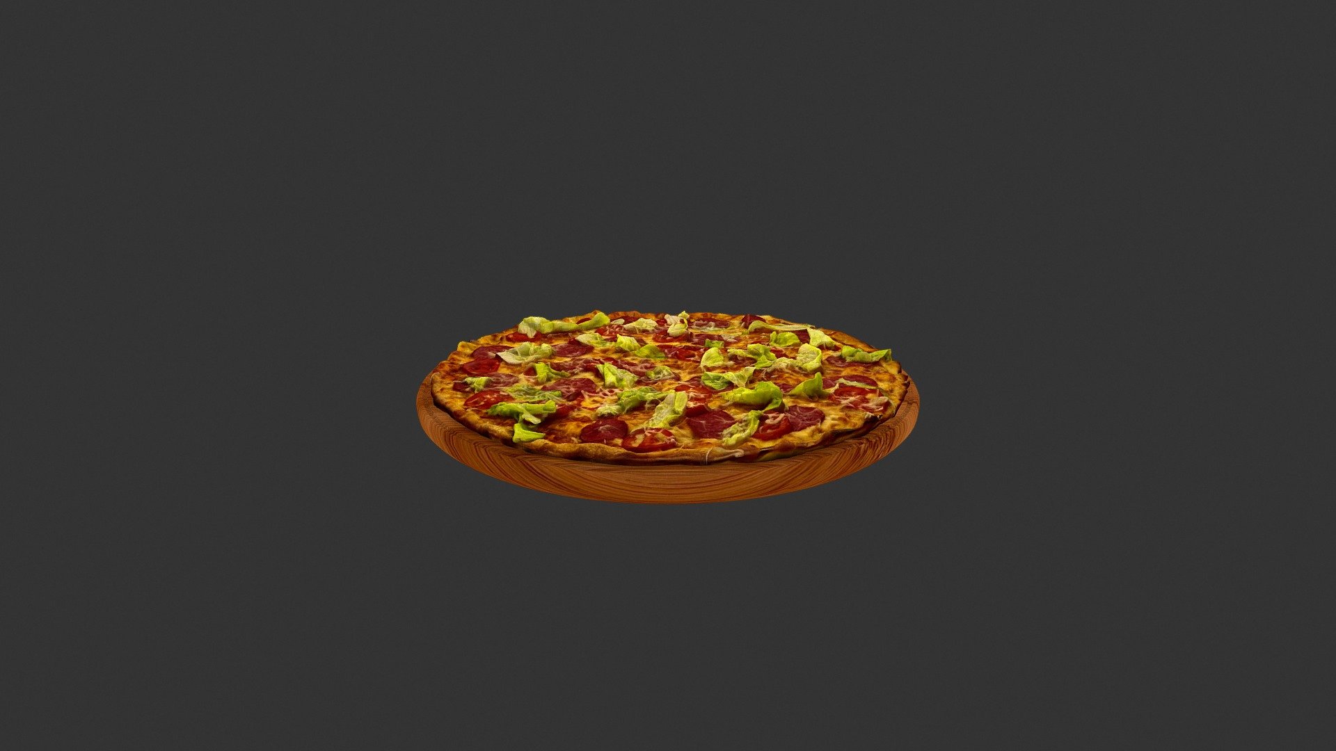 Sausage Greenery Pizza 3d model